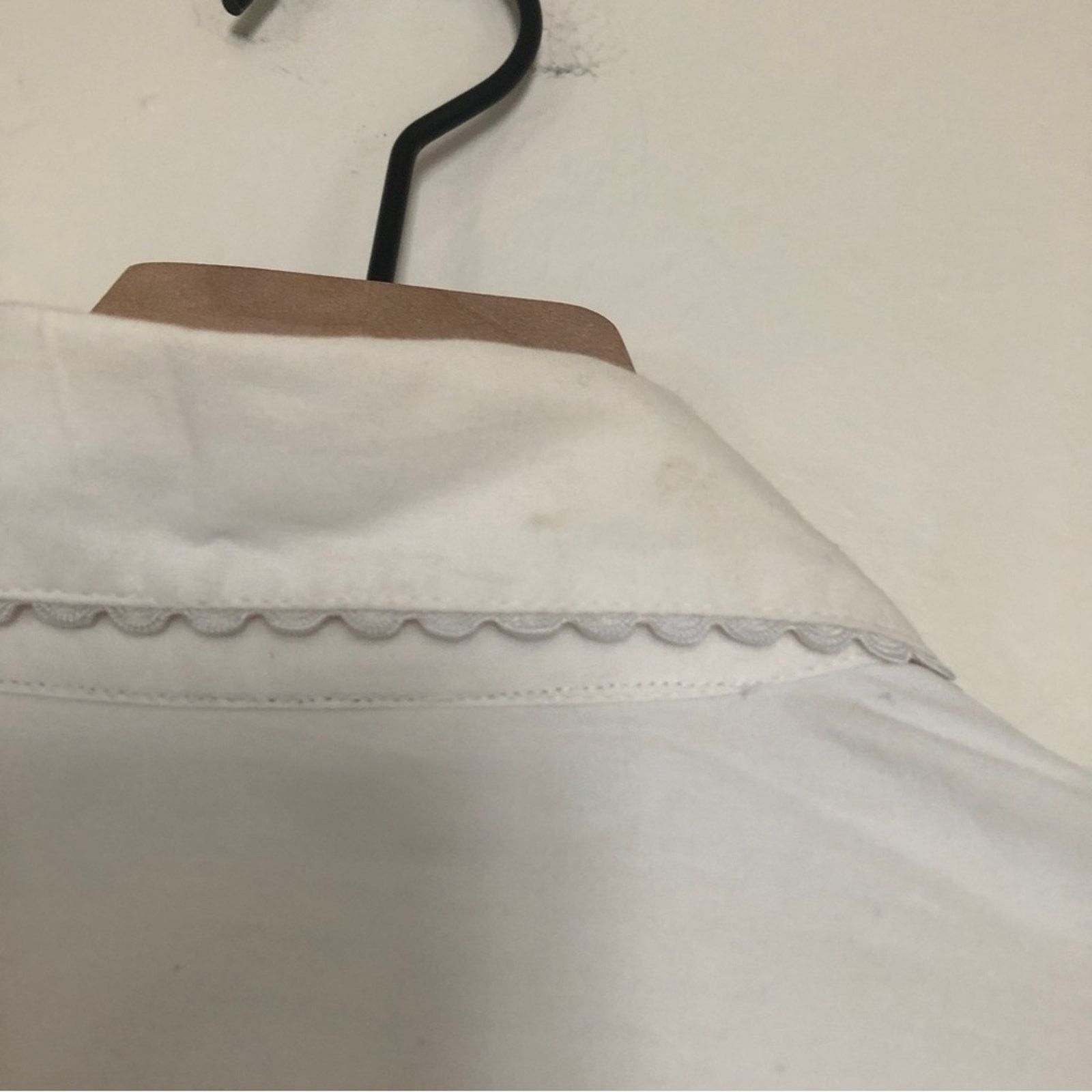 Other Casual Corner & Co White Embroidered Scalloped Shirt Top Size M / US 6-8 / IT 42-44 - 7 Thumbnail