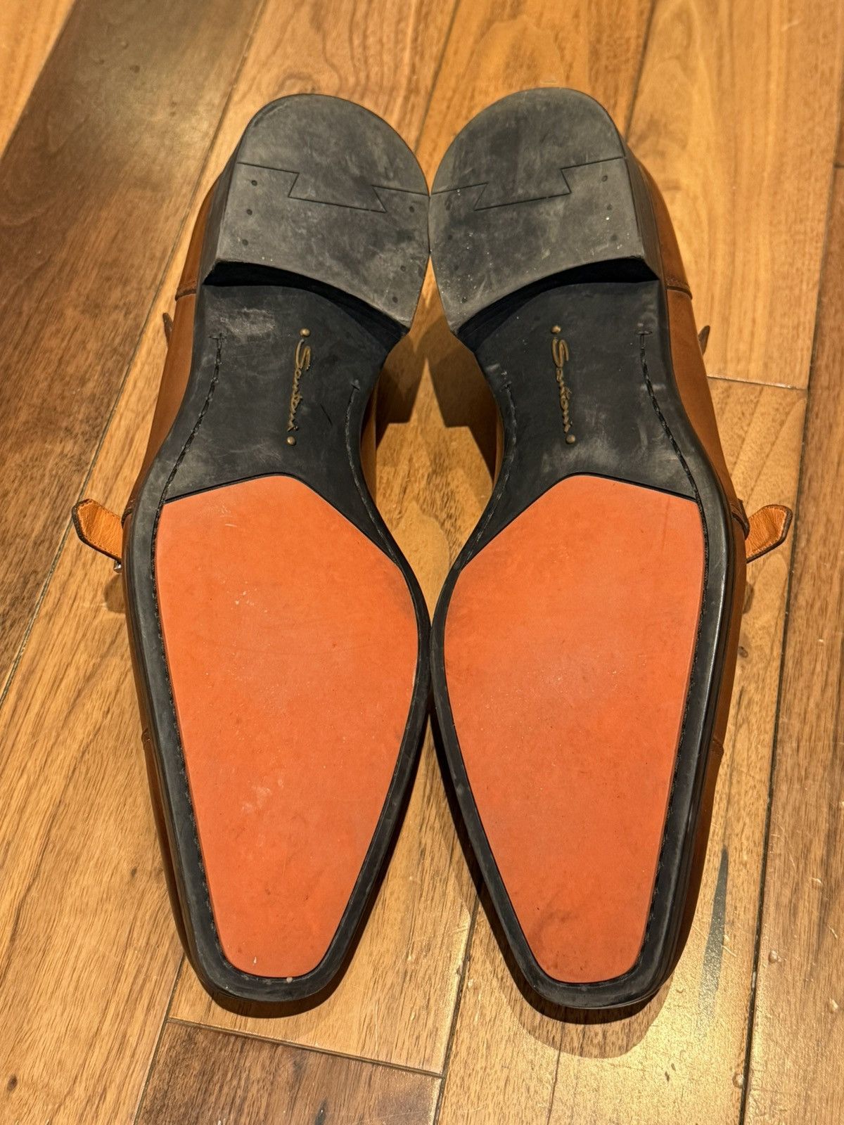 Santoni Santoni Men's brown leather double-buckle shoe Size US 10 / EU 43 - 6 Thumbnail