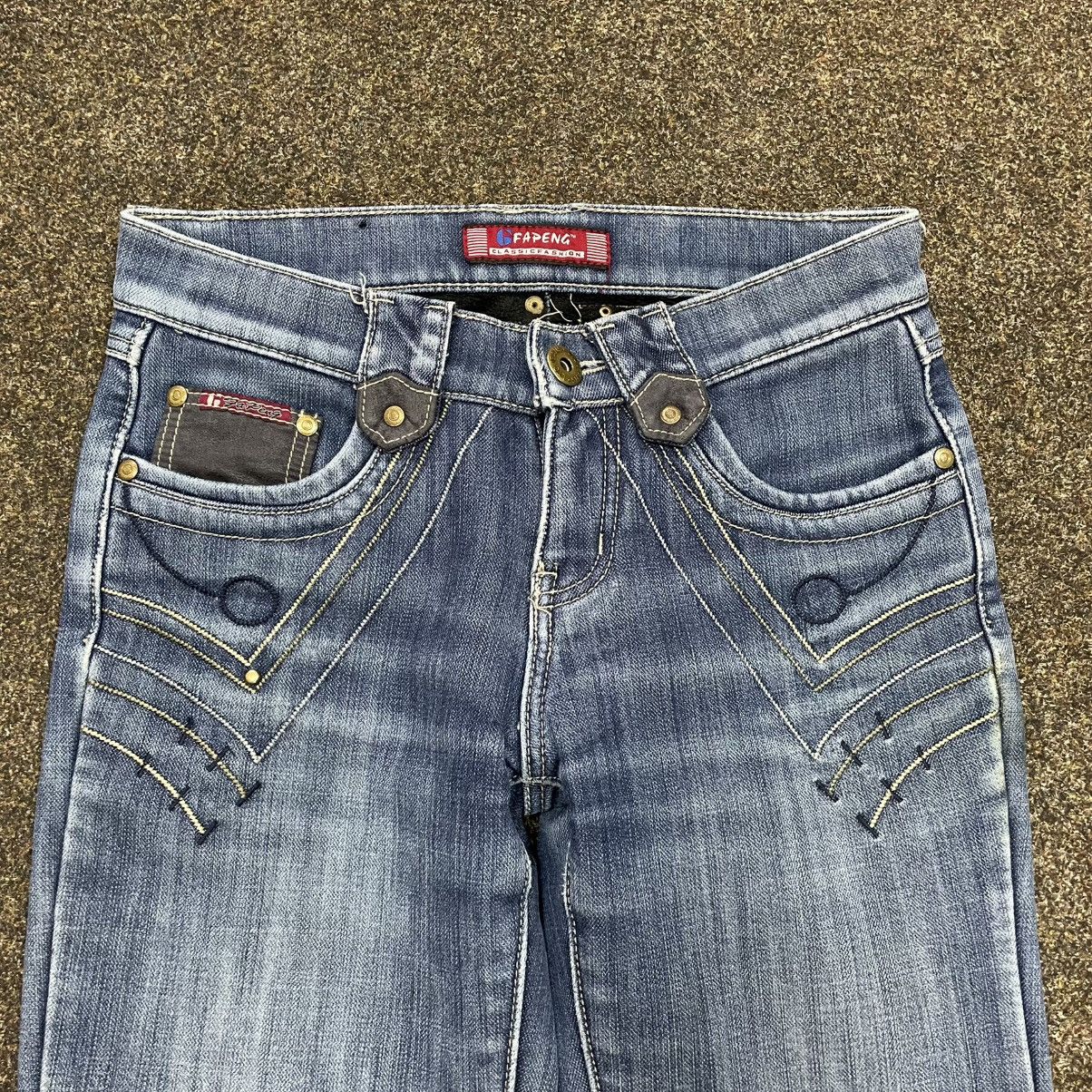 Vintage Vintage Y2K Baggy Wide Leg Bootcut Jeans Faded Skate Graphic Size 32" / US 10 / IT 46 - 4 Thumbnail