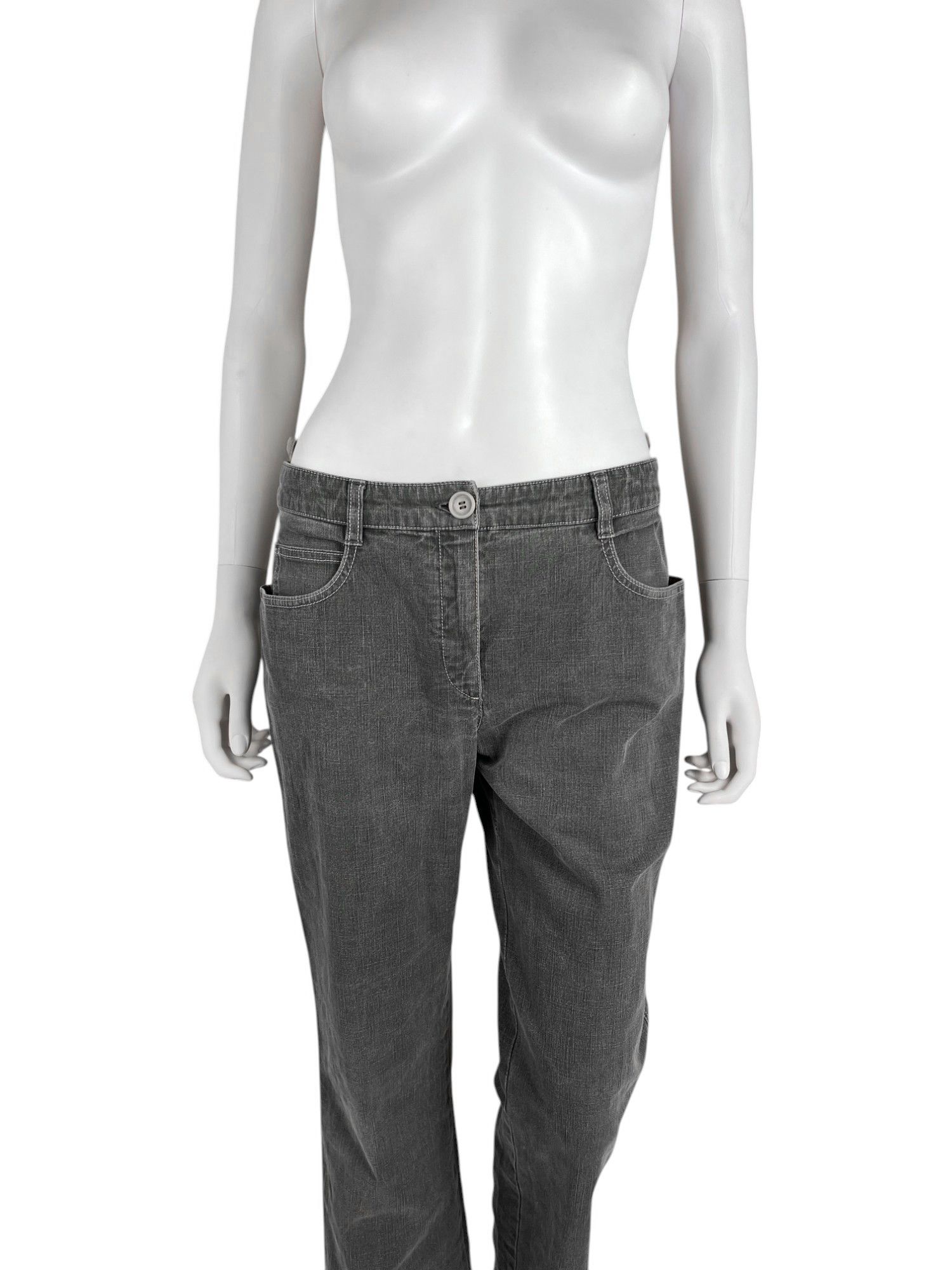 Chanel by Karl Lagerfield S/S 2003 Grey Bootcut Jeans Size 27" / US 4 / IT 40 - 4 Thumbnail