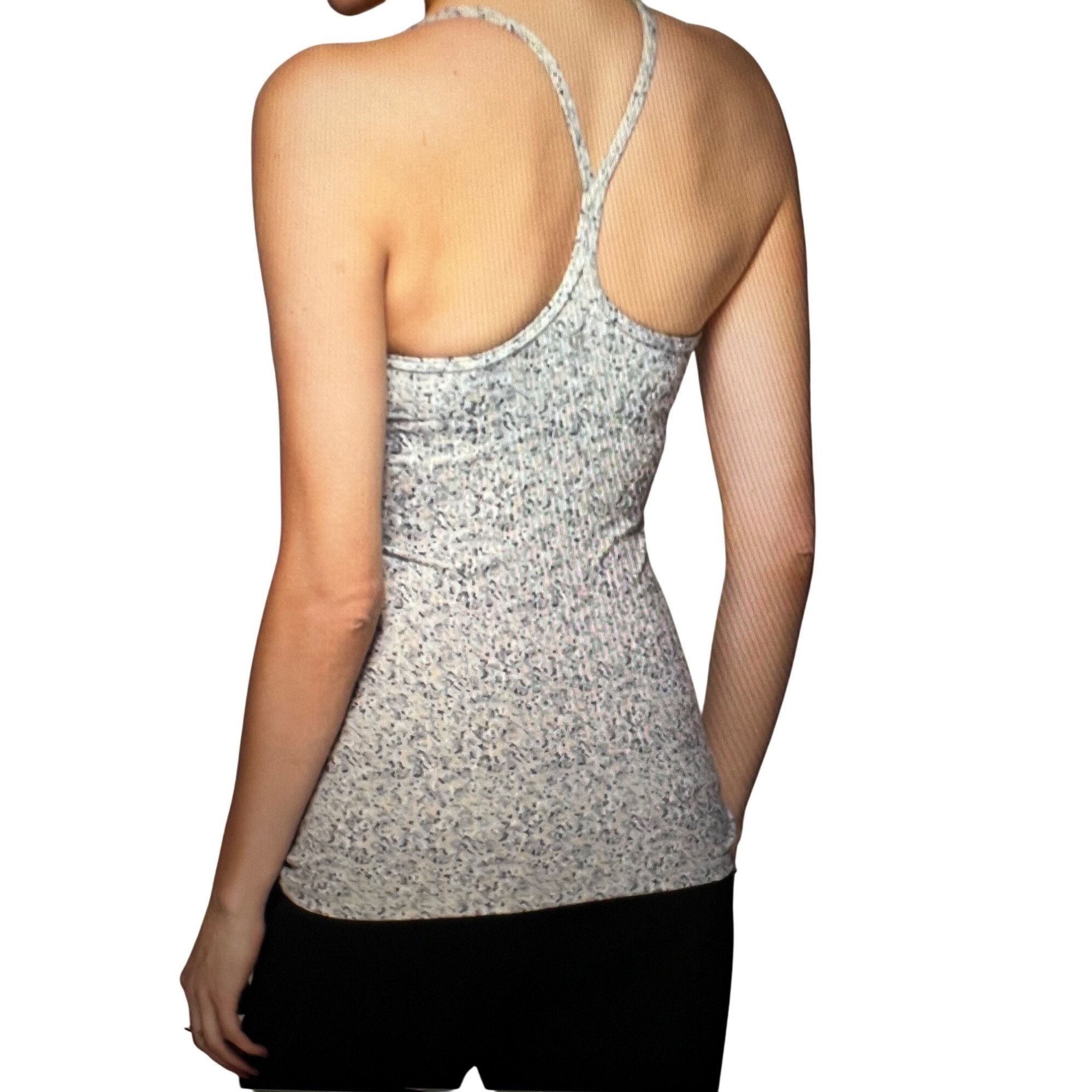 Lululemon Lululemon Power Y Tank Top Gray Speckled Shelf Bra Sz 6 Stre Size M / US 6-8 / IT 42-44 - 2 Thumbnail