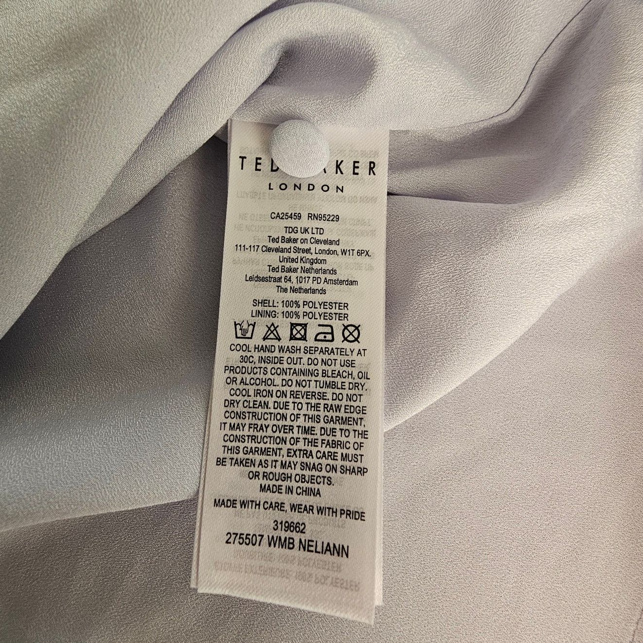 Ted Baker Ted Baker Women's Pale Purple Chiffon Neliann Blouse 3 8 Med Size M / US 6-8 / IT 42-44 - 7 Thumbnail