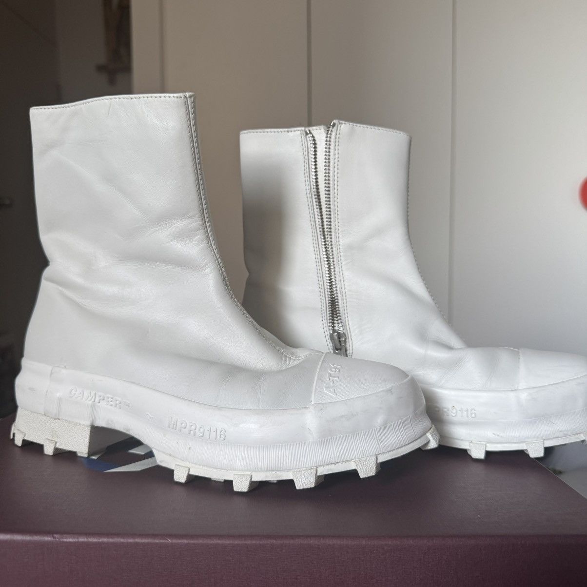 Camper Camperlab Traktori White Leather Boots Size US 6.5 / EU 39-40 - 1 Thumbnail