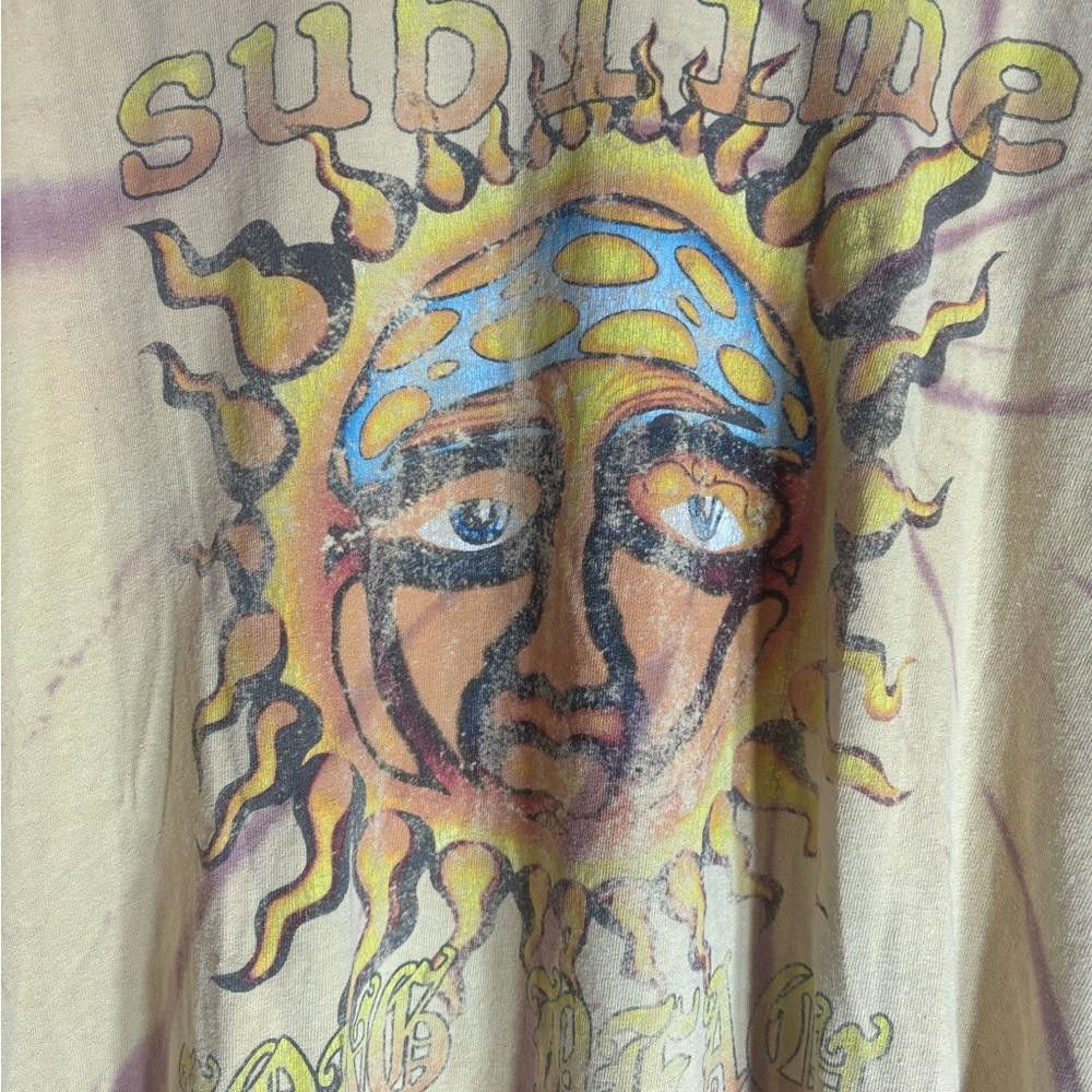 Designer Sublime X-Large yellow tiedye graphic preowned tshirt Size US XL / EU 56 / 4 - 1 Thumbnail