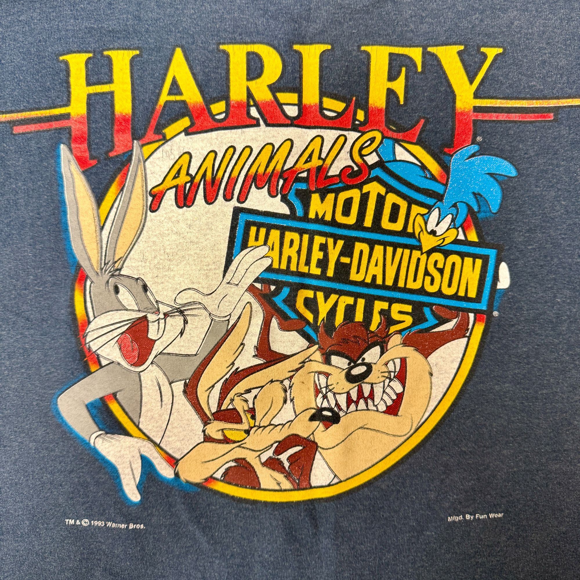 Harley Davidson Bugs Bunny Taz Motorcycle ANIMALS Tank Top 1993 Biker Shirt Size US M / EU 48-50 / 2 - 1 Thumbnail