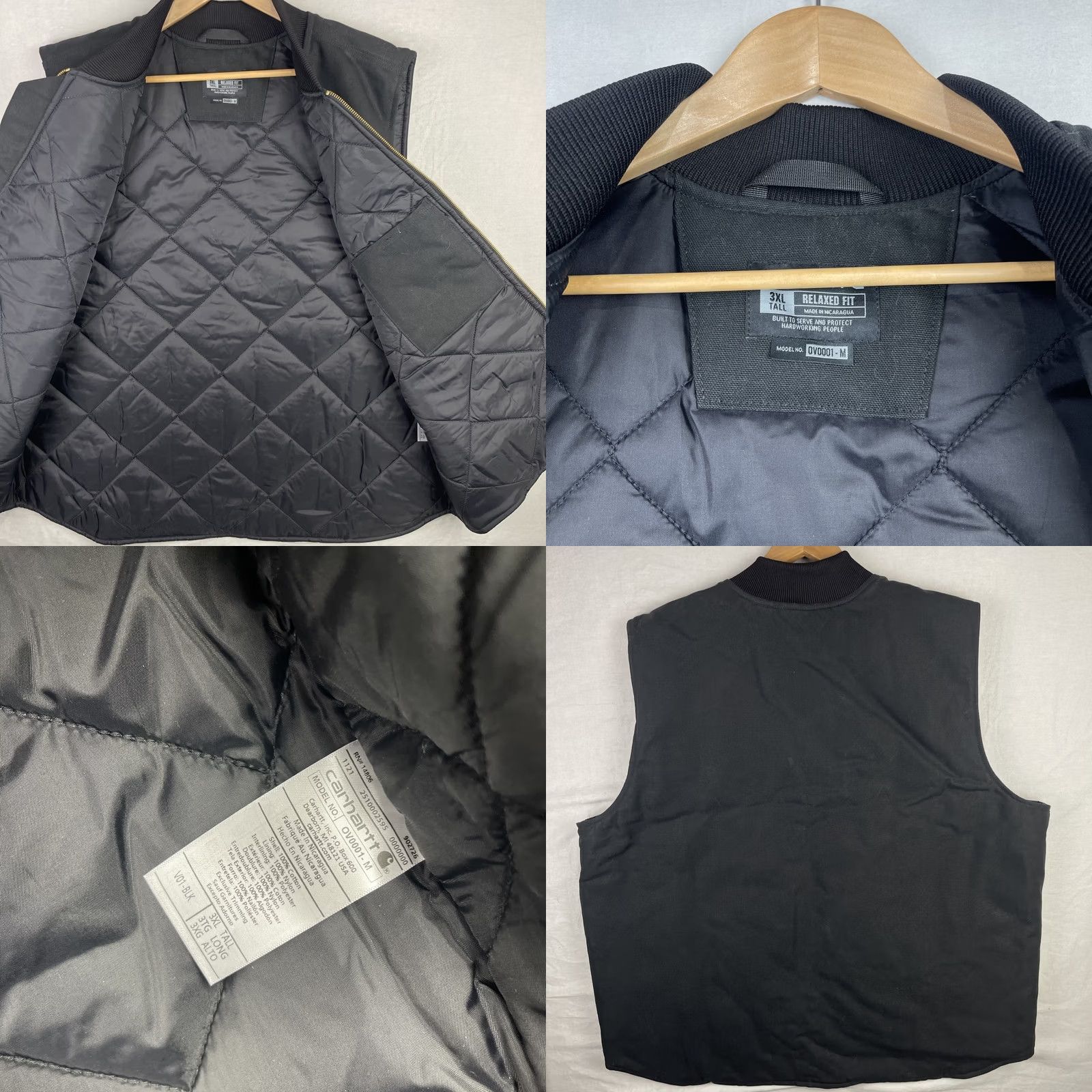 Carhartt Carhartt Vest Mens 3XL Tall Black Duck Canvas V01 BLK Quilt Lined Relaxed Zip Up Jacket Size US XXL / EU 58 / 5 - 8 Thumbnail