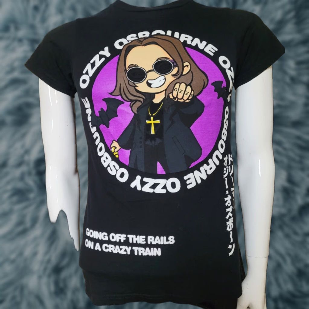 Vintage VINTAGE Womens Ozzy Osbourne Crazy Train Japanese Anime Manga T Shirt Small Metal Rock Size S / US 4 / IT 40 - 1 Thumbnail