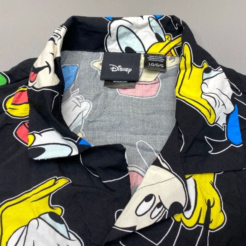 Disney Disney Mickey Goofy Donald Short Sleeve Button-Up Shirt Large Black Size US L / EU 52-54 / 3 - 3 Thumbnail