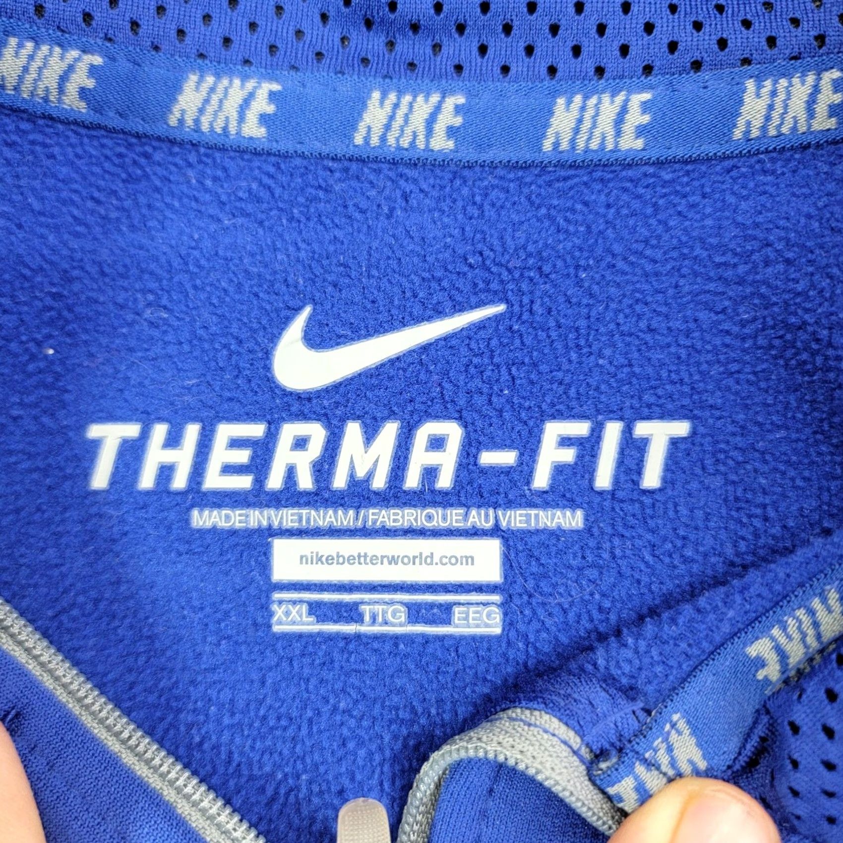 Nike Nike Therma-FIT Running Shirt Mens 2XL Blue 1/4 Zip Pullover Fleece Long Sleeve Size US XXL / EU 58 / 5 - 4 Thumbnail