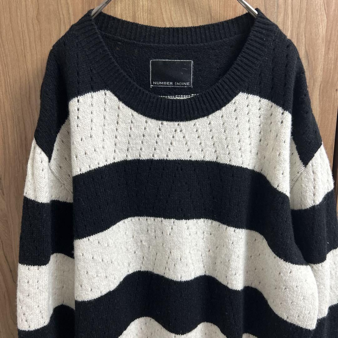 Number (N)ine Number Nine Black & White Oversized Knit Sweater