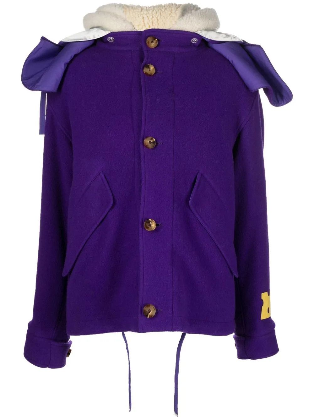 Off-White o1y1125 Hooded Jacket in Purple Size S / US 4 / IT 40 - 1 Thumbnail