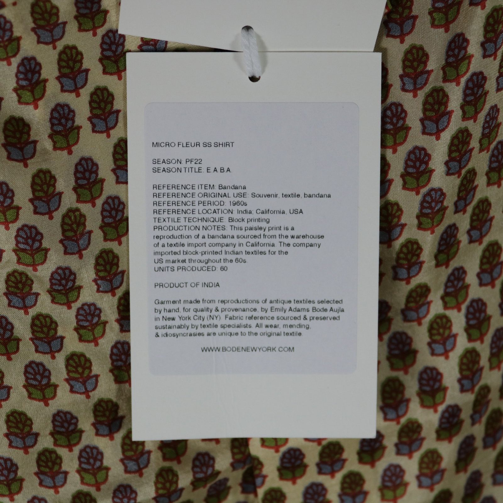 Bode Bode New York Micro Fleur Silk Shirt S/M New Size US S / EU 44-46 / 1 - 4 Thumbnail