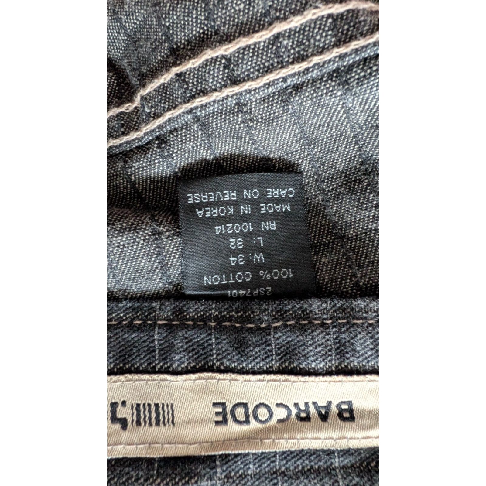 Denime Barcode Grid Jeans W34 L32 Black Denim Jeans Men 5-Pocket Zip Fly BarCode Grid Brand Denim 34x32 Black 100% Cotton XS? Size US 34 / EU 50 - 8 Thumbnail