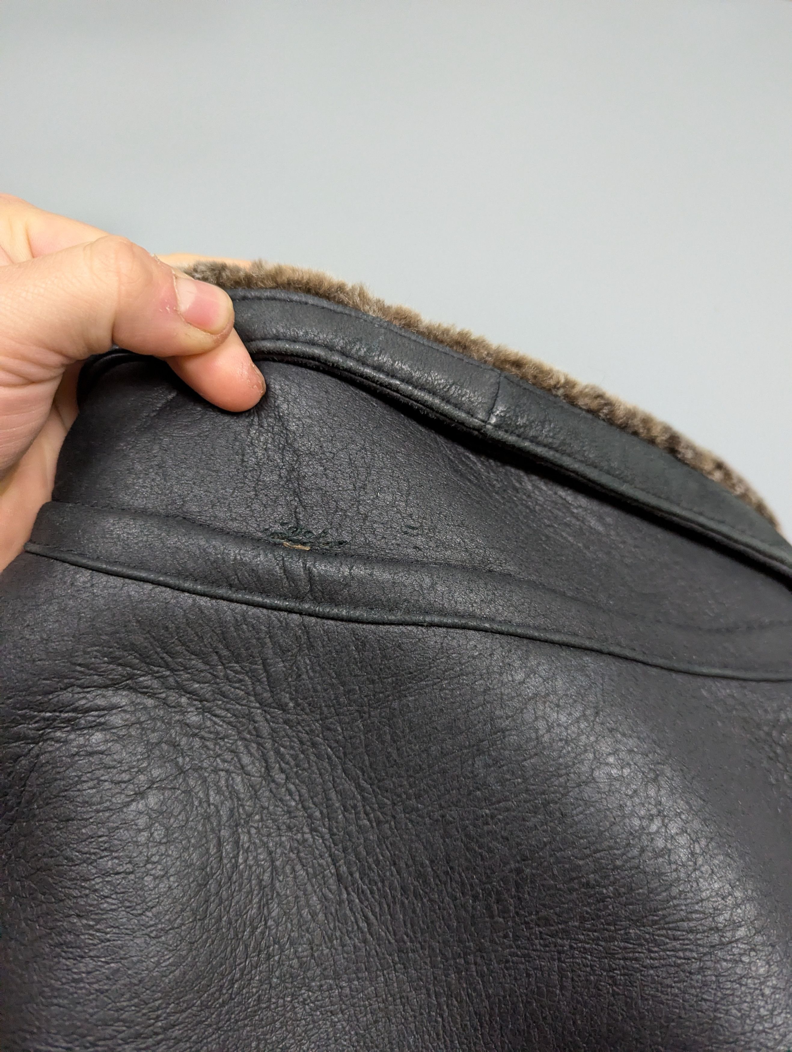 Other Men Black Sheepskin Shearling Leather Fur Coat Jacket 52 (L) Size US L / EU 52-54 / 3 - 18 Thumbnail