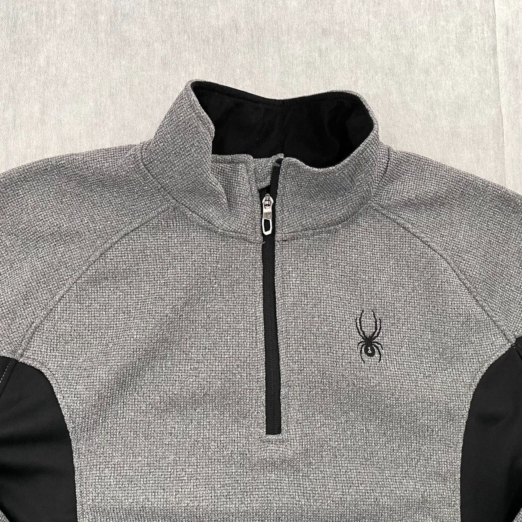 Spyder Spyder Jacket Adult L Gray Black 1/4 Zip Pullover Fleece Logo Mens Size US L / EU 52-54 / 3 - 3 Thumbnail