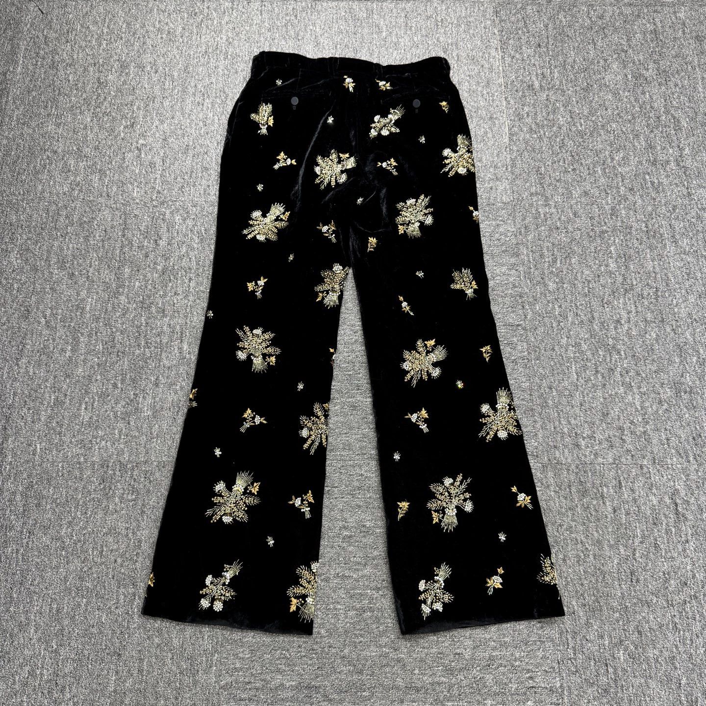 Gucci Gucci Beaded Floral Velvet Flared Pants 48 Size 34" / US 12 / IT 48 - 6 Thumbnail