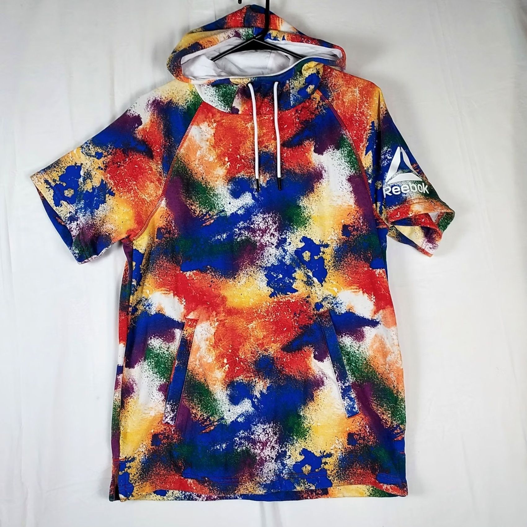 Reebok Reebok Rainbow Paint-Splash Short-Sleeve Hoodie Pullover Mens Small Size US S / EU 44-46 / 1 - 2 Thumbnail