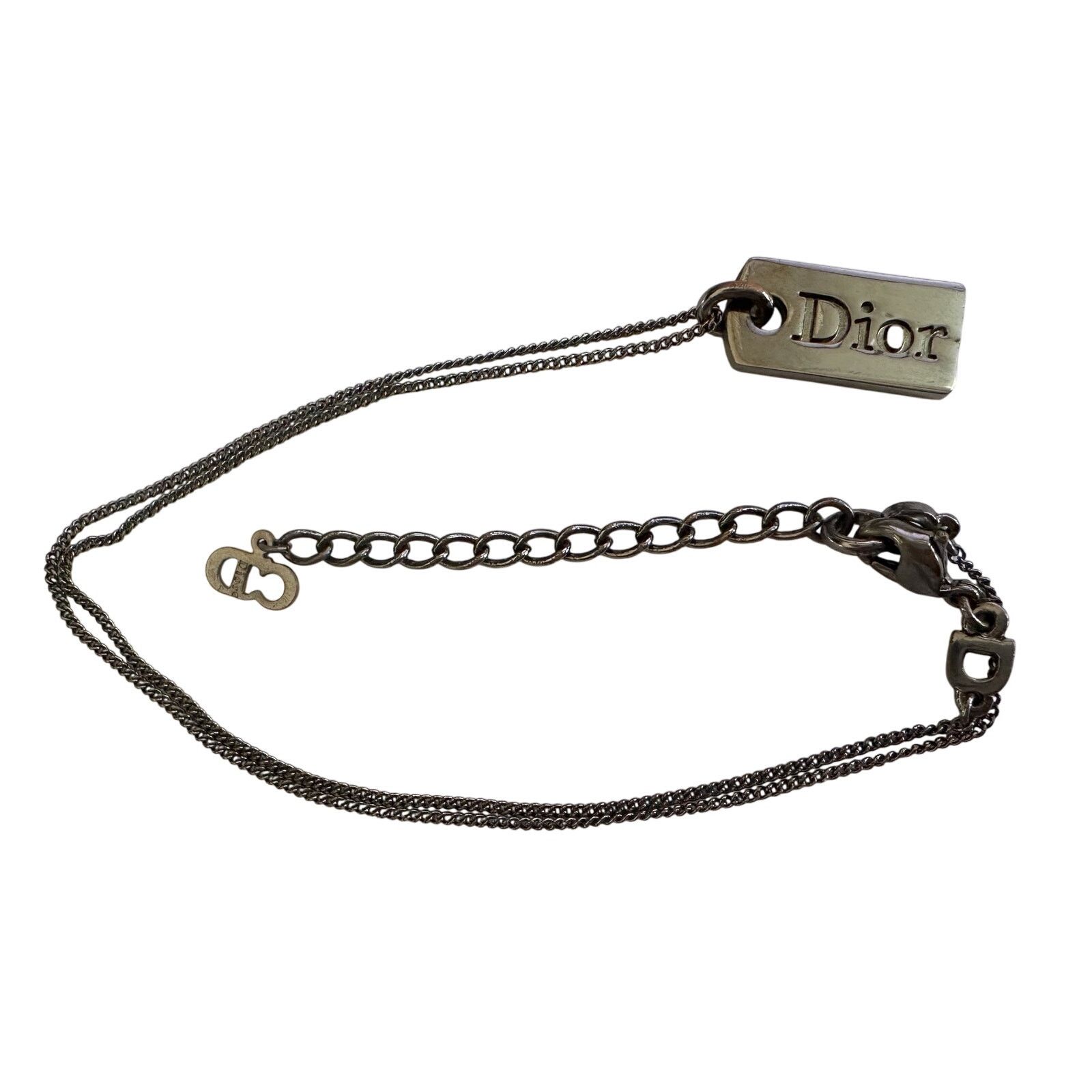 Dior Christian Dior Dog Tag Style Necklace - Gunmetal Size ONE SIZE - 2 Thumbnail