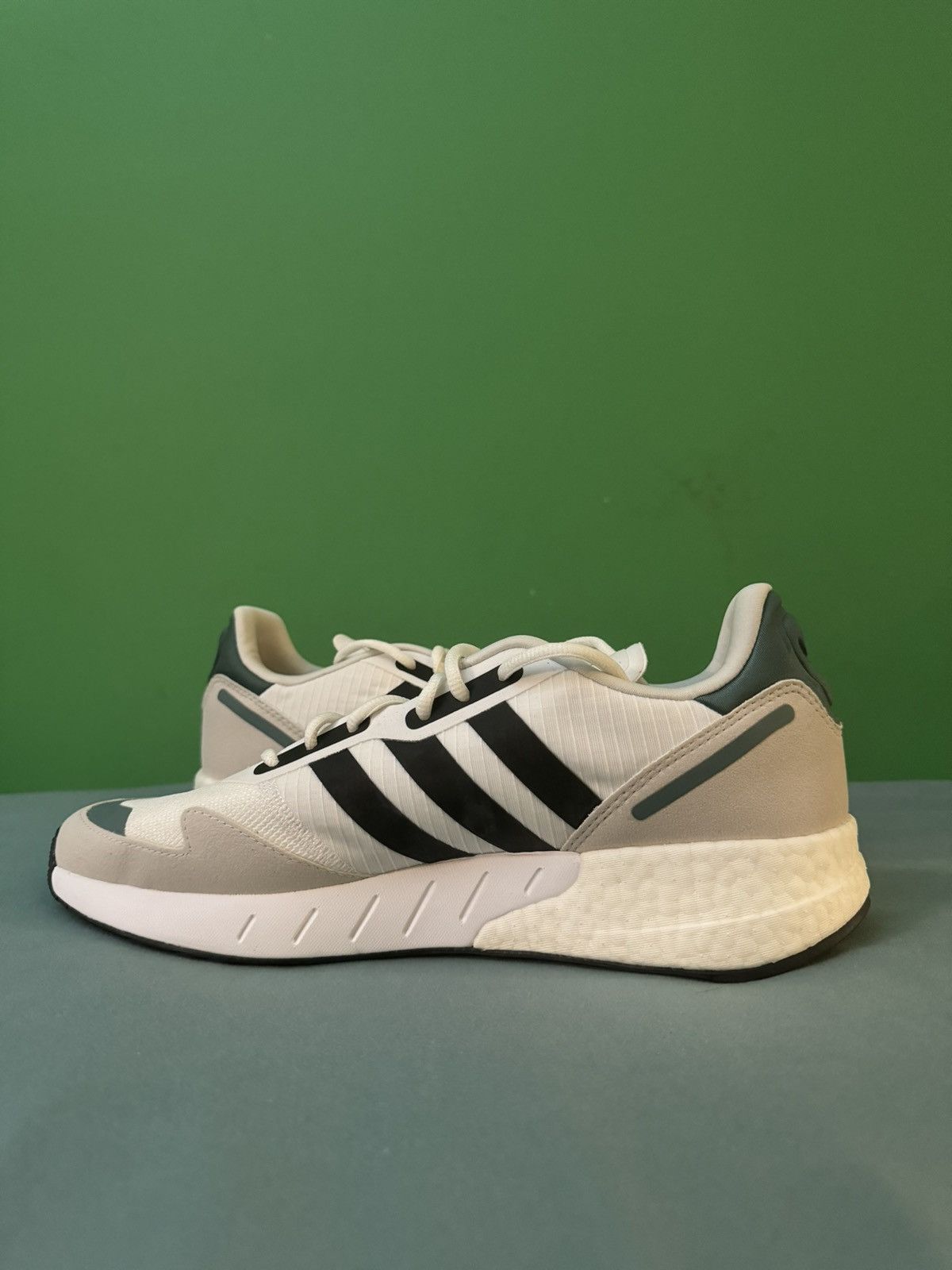 Adidas Adidas ZX 2K Boost White Hazy Emerald 2021 Size US 11 / EU 44 - 2 Thumbnail