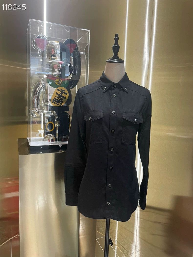 Givenchy Givenchy Size36 078149 v511 black and denim patched shirt Size US M / EU 48-50 / 2 - 1 Thumbnail