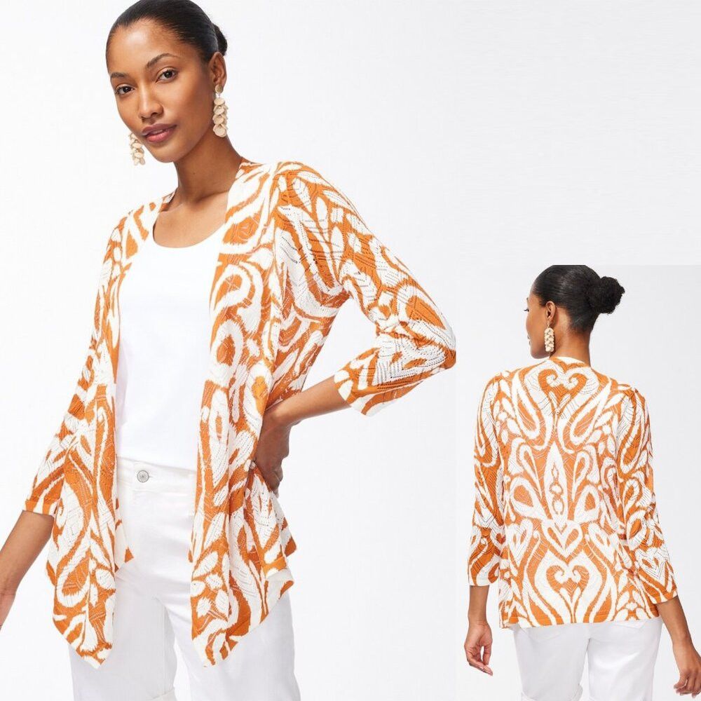 Chicos New Chico's Summer Romance Abstract Cardigan Size 0 US S Size S / US 4 / IT 40 - 1 Thumbnail