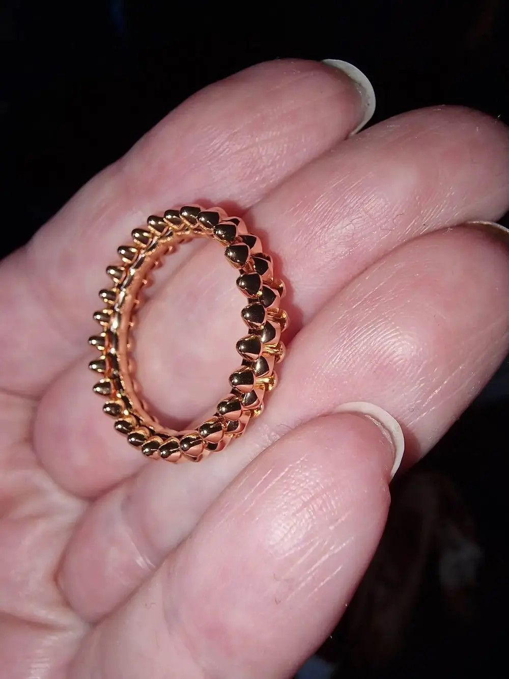 Jewelry × Sterling Silver Rose Gold Color 925 Sterling Silver Ring ( Size 5 to 11) Size ONE SIZE - 4 Thumbnail