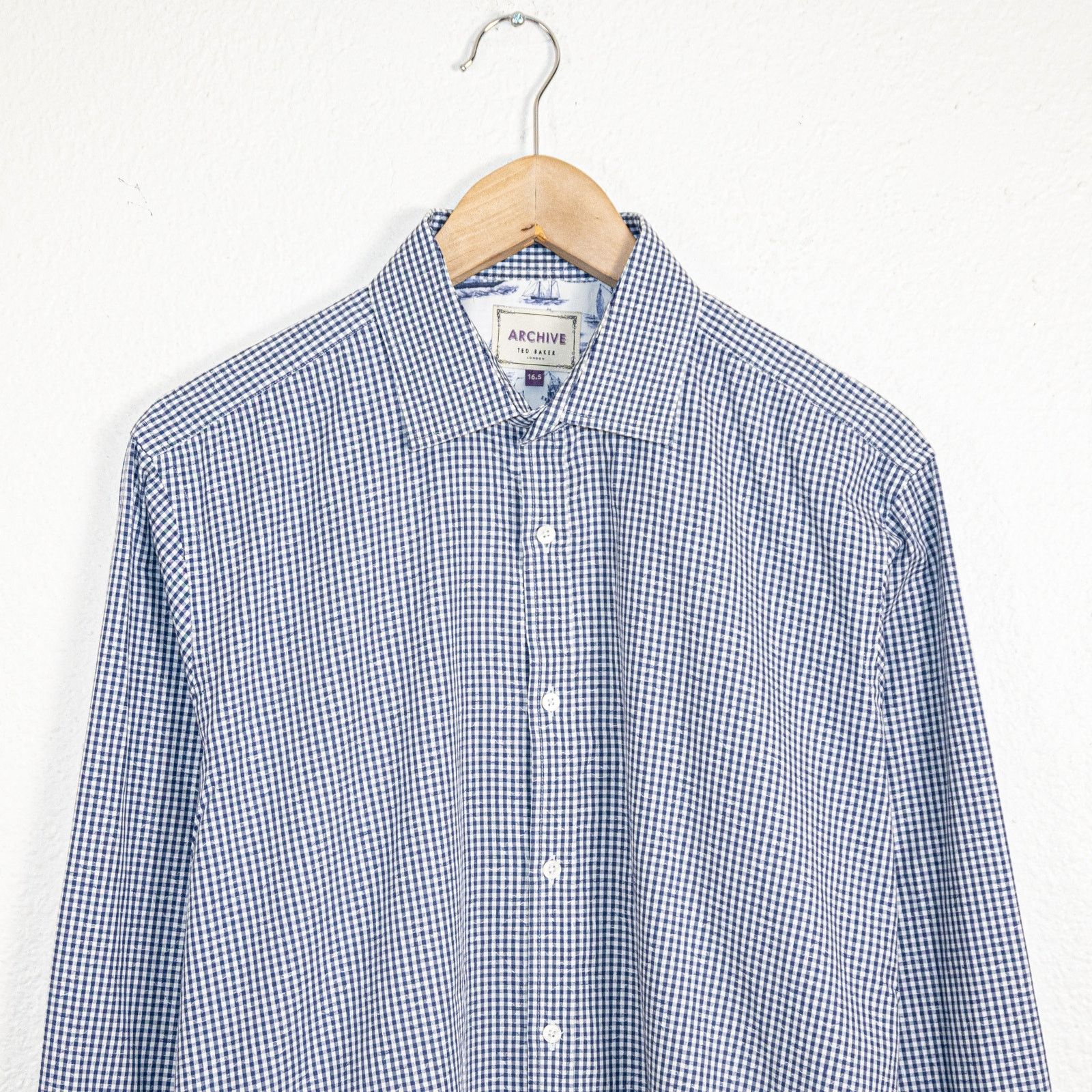 Ted Baker Ted Baker Archive Men's 16 1/2 Button up Shirt blue check Size US L / EU 52-54 / 3 - 2 Thumbnail
