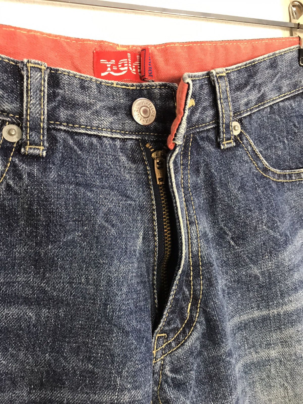 Japanese Brand X Girl Japan Zipper Indigo Denim Jeans Pants Straight Cut Size 28" / US 6 / IT 42 - 6 Thumbnail