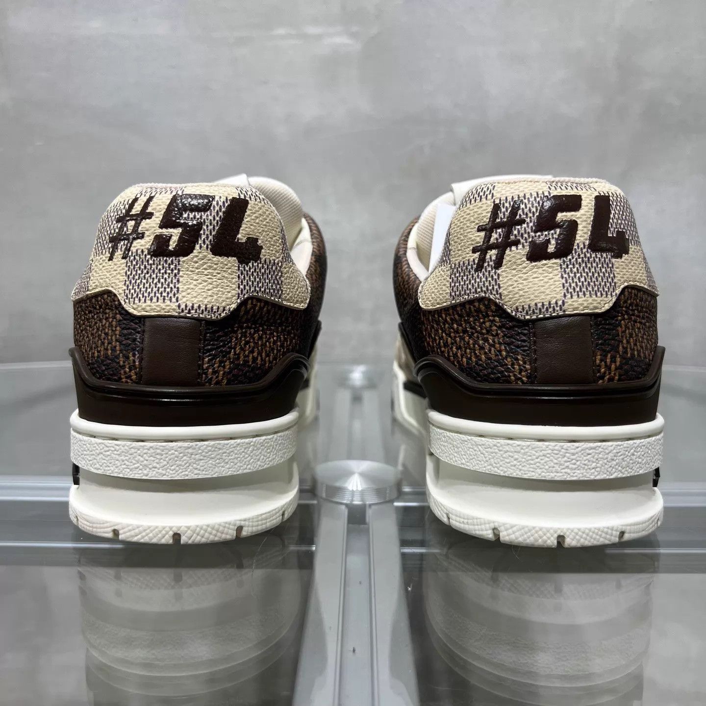 Louis Vuitton LV Trainer White Brown Damier UK5.5 YH25357 Size US 6.5 / EU 39-40 - 6 Thumbnail