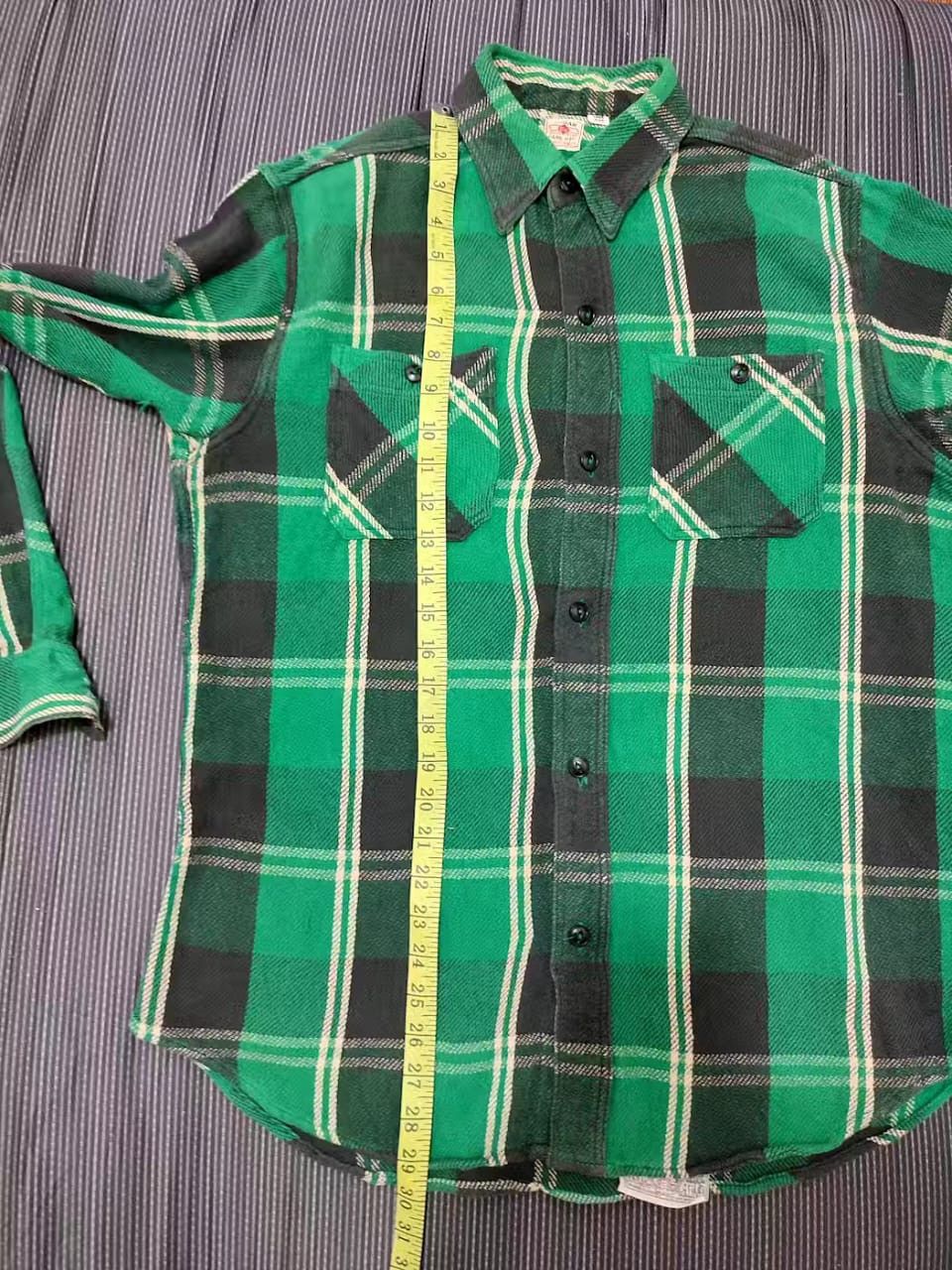 Sugar Cane Vintage Sugar Cane Green Check Flannel Size US L / EU 52-54 / 3 - 10 Thumbnail