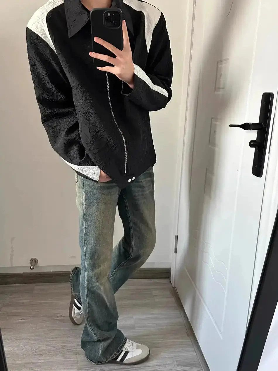 Japanese Brand Retro loose fitting straight leg micro flared jeans Size US 30 / EU 46 - 2 Thumbnail