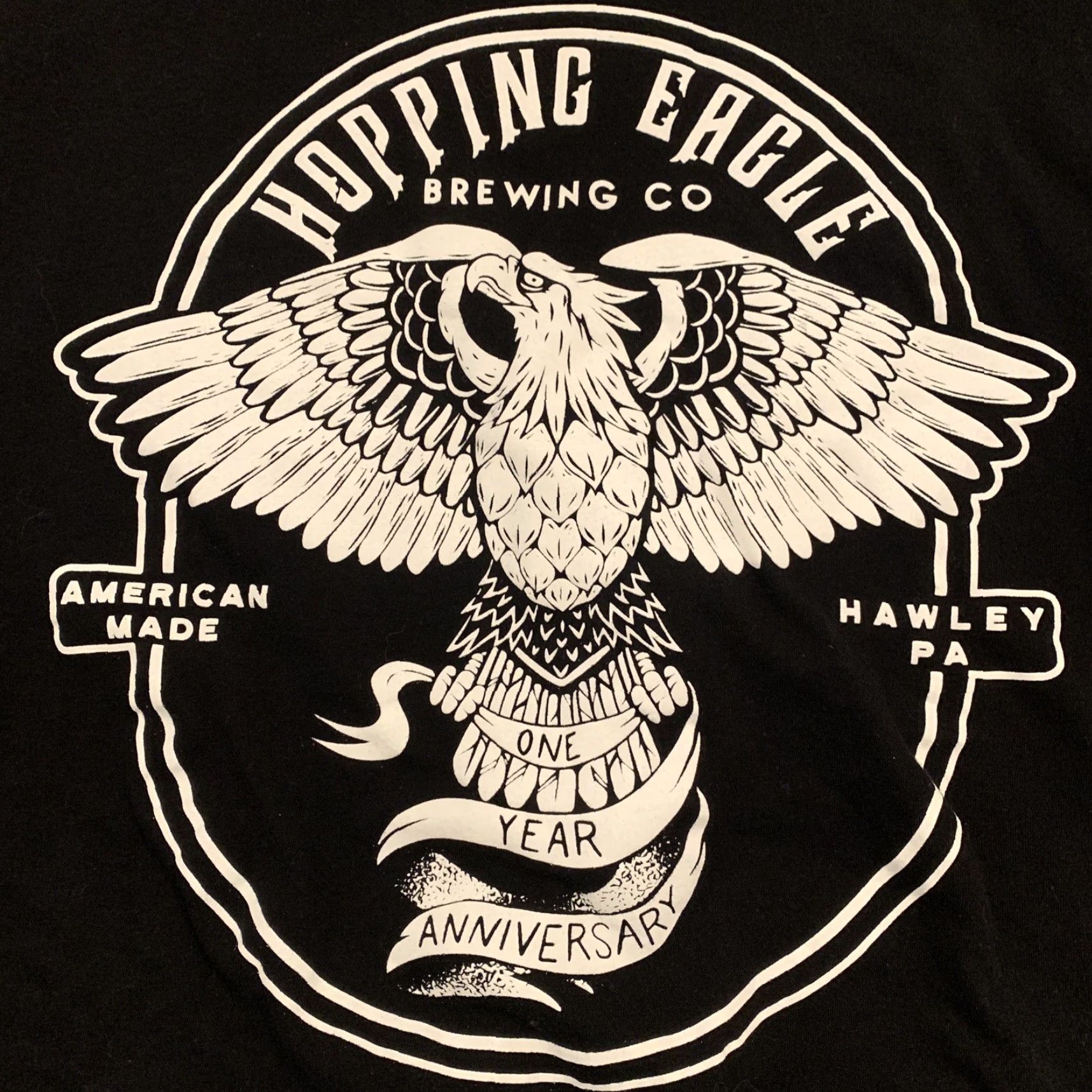 Vintage VINTAGE Hopping Eagle Brewing Co. Hawley PA Beer T-Shirt Size L Black Men's 2-Sided Shirt L Size US L / EU 52-54 / 3 - 2 Thumbnail