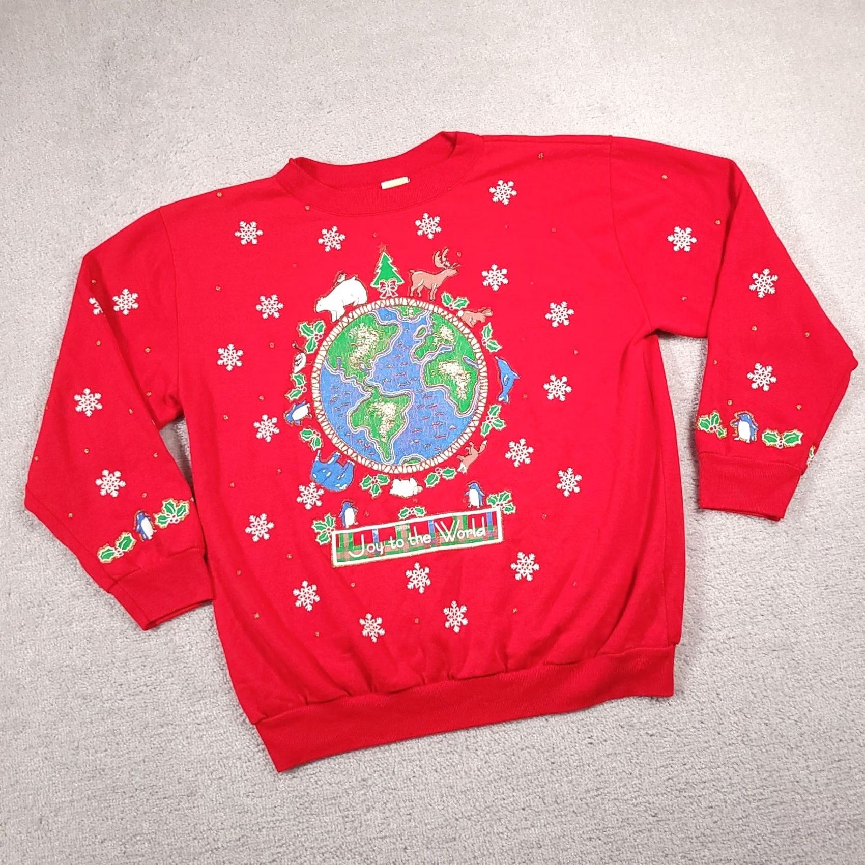 Vintage VINTAGE Holiday Time Shirt Mens M Red Christmas Sweatshirt Adults Acrylic Made USA Size US M / EU 48-50 / 2 - 2 Thumbnail
