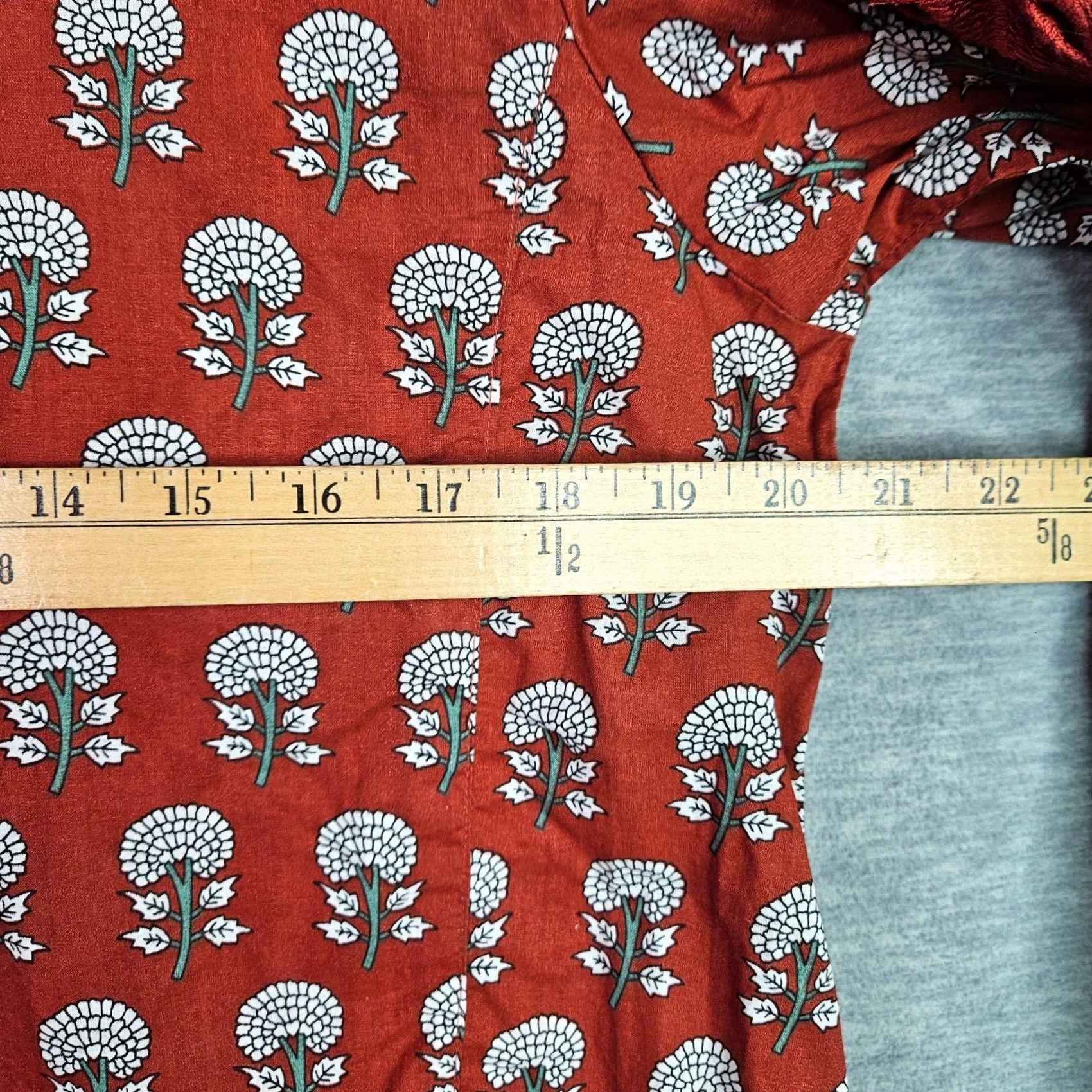 Rusty Solitare Blouse Women's Regular Size M Red Floral Lace Crochet Sleeve Knit Cotton Blend Shirt Size M / US 6-8 / IT 42-44 - 5 Thumbnail