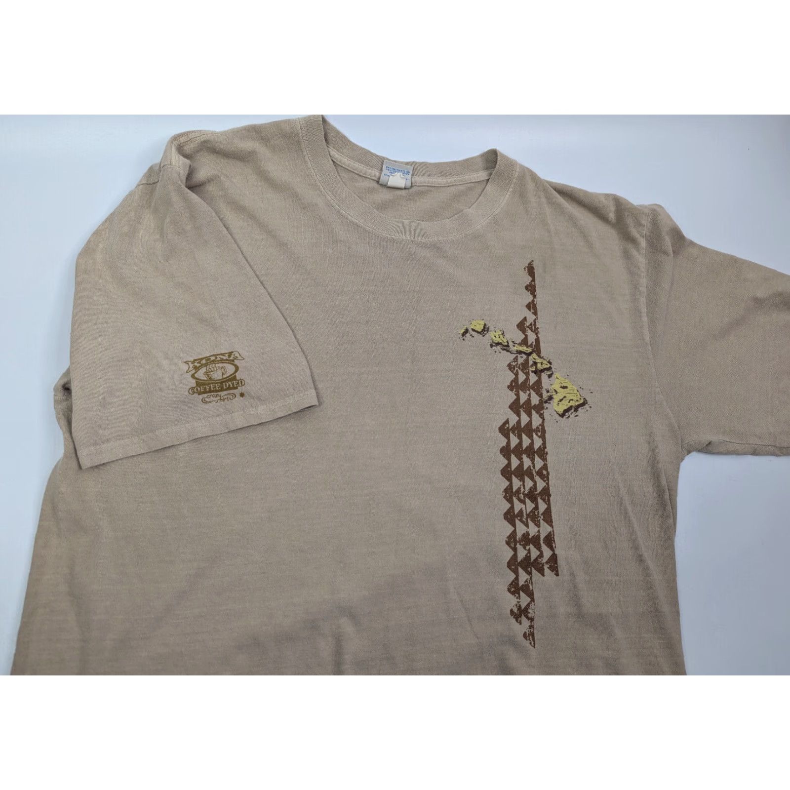 Vintage VINTAGE Crazy Shirts Hawaii Maui Kona Coffee Dyed Short Sleeve T-Shirt Brown Large Mens Shirt Navy? Size US L / EU 52-54 / 3 - 3 Thumbnail