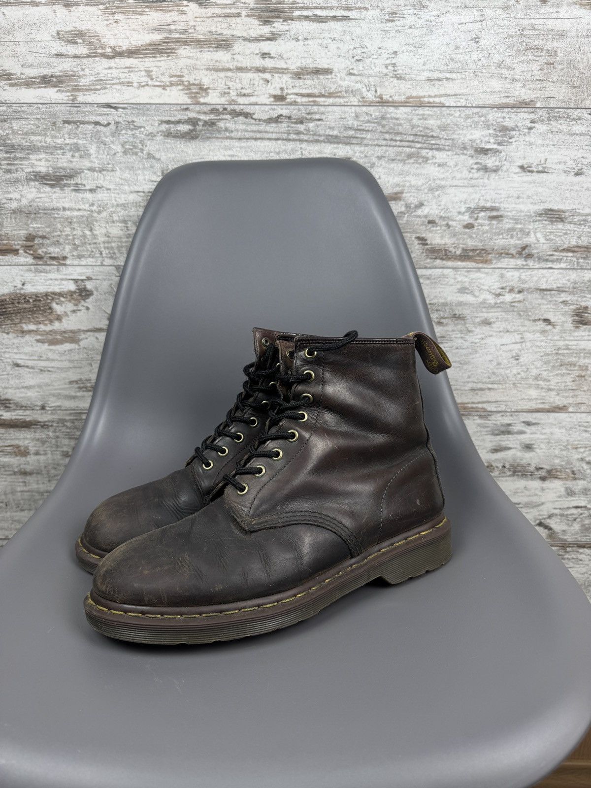 Dr Martens x Vintage Mens Vintage Dr.martens Hi Top Sneakers Leather Shoes Y2K in Brown (Size 9)