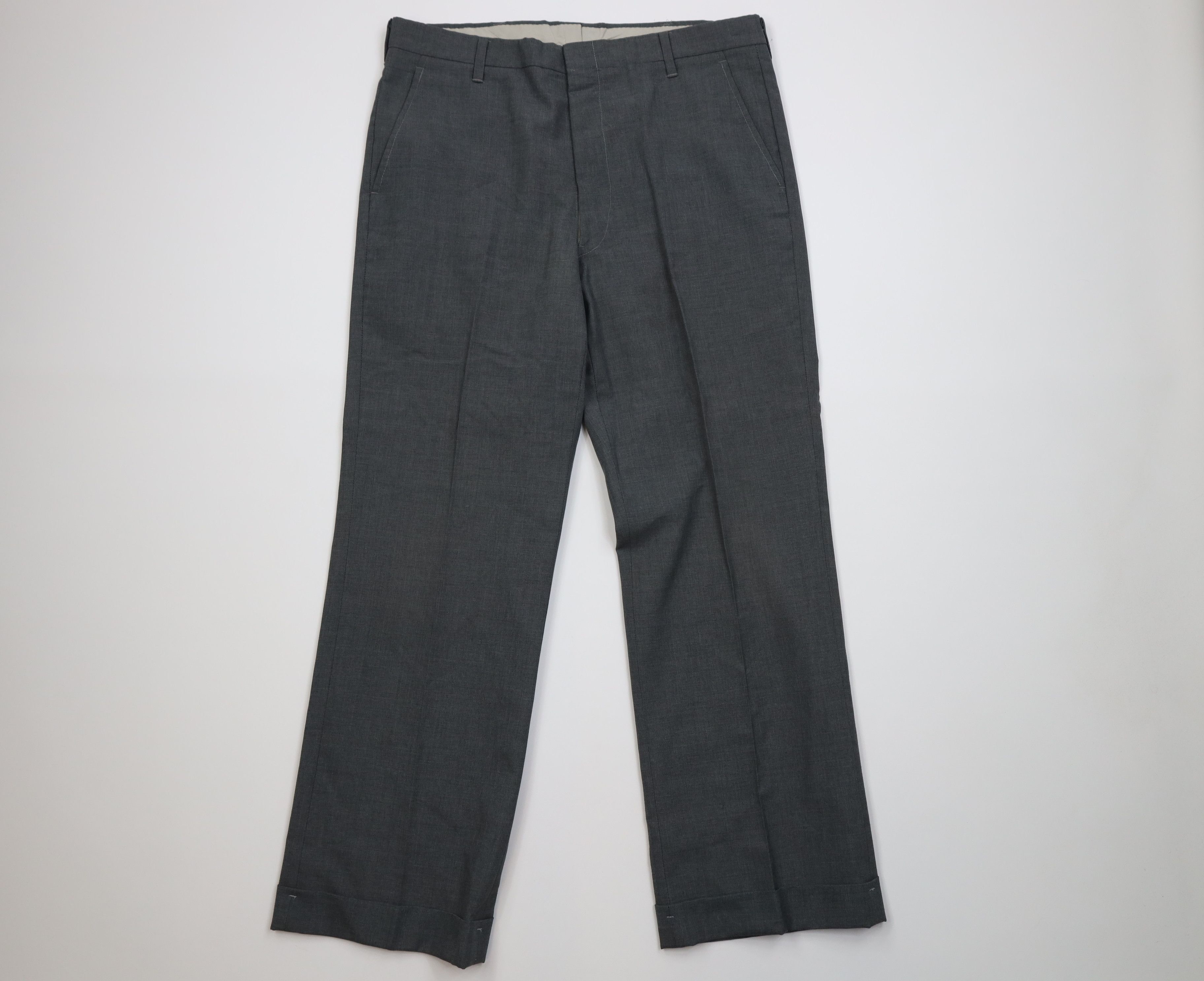 Vintage Vintage 60s 70s Streetwear Wide Leg Chino Pants Gray USA Size US 34 / EU 50 - 1 Thumbnail