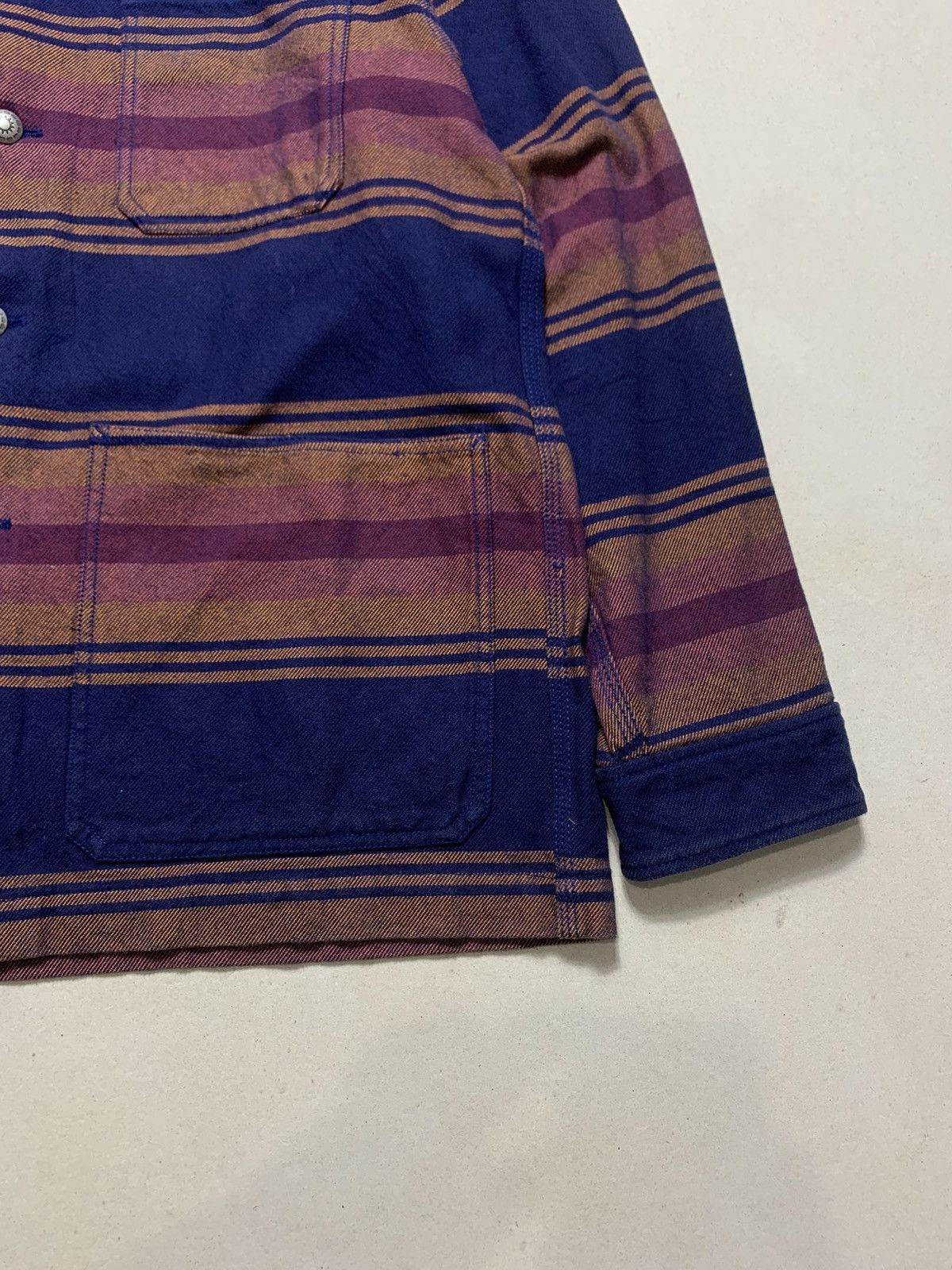 Japanese Brand Houston Union Made Concho Button Border Viyella Coverall Size US M / EU 48-50 / 2 - 4 Thumbnail