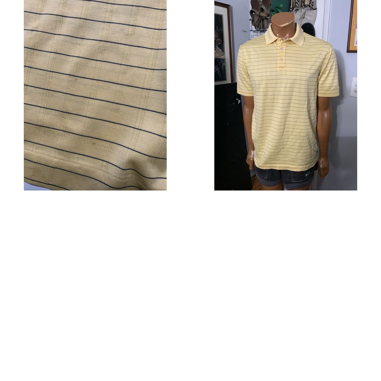 Nike VINTAGE Nike Tiger Woods Collection Striped TW Golf Fit Dry Polo Shirt M Men Yellow Polo Size US M / EU 48-50 / 2 - 8 Thumbnail