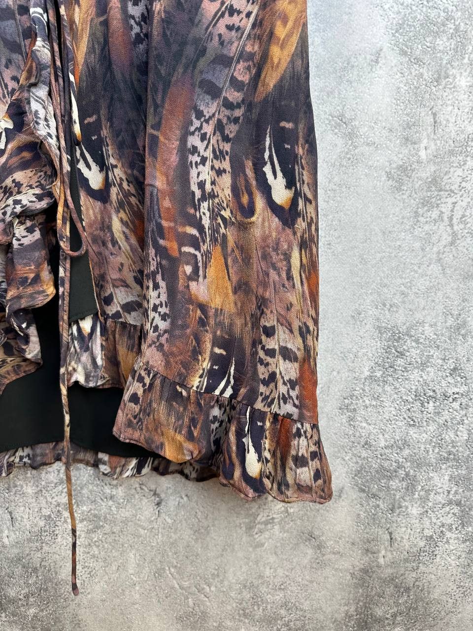 Allsaints AllSaints Darley Fusion Feather Print Ruffle Mini Dress Boho Size M / US 6-8 / IT 42-44 - 8 Thumbnail