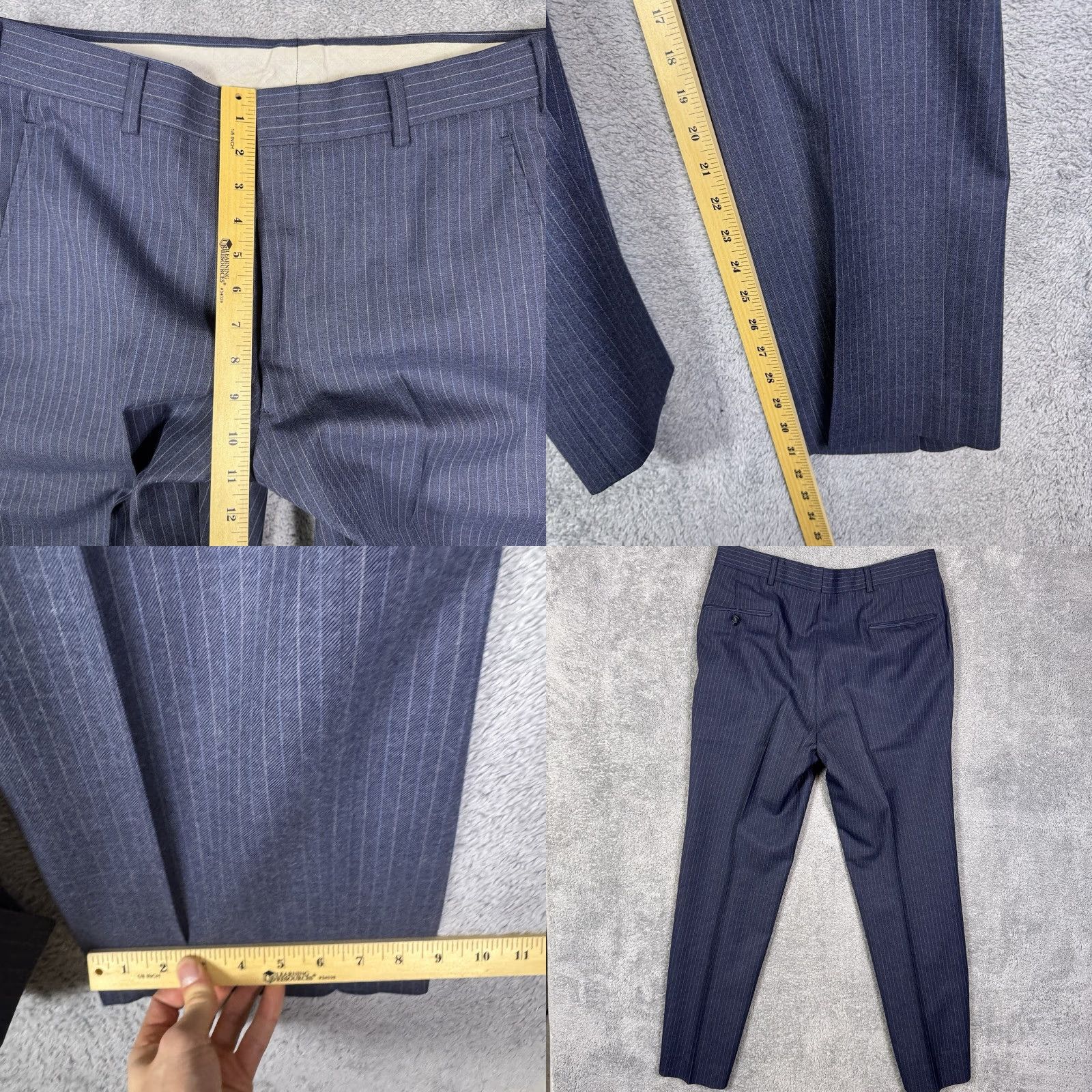Austin Reed VINTAGE Austin Reed Suit Mens 40L 34x31 Regentaire 3 Piece Slacks Jacket Vest USA Stripe Stripe Wool Blue Pattern 80s 90s City Classic Preppy Dad Mens Size US XXS / EU 40 - 11 Thumbnail