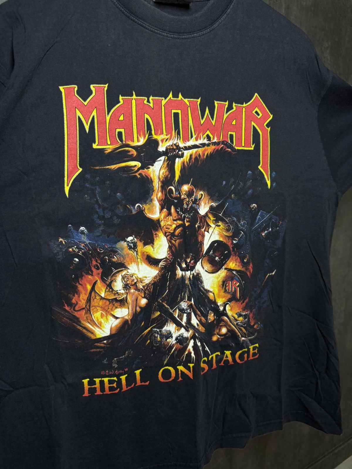 Other T-Shirt Manowar "Hell On Stage" 1998 Vintage Size US XL / EU 56 / 4 - 4 Thumbnail