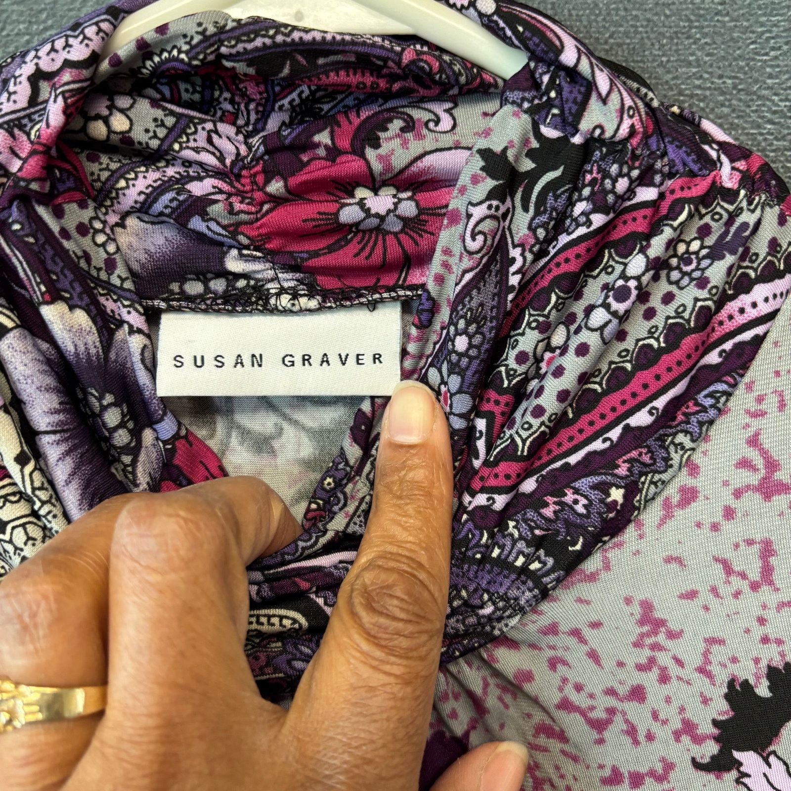 Other QVC Susan Graver Blouse Mock Turtleneck Neck Peek a Boo Size S / US 4 / IT 40 - 3 Thumbnail