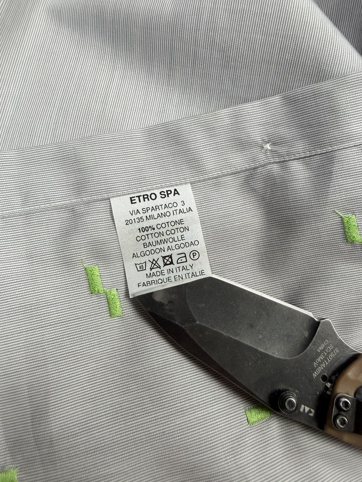 Etro Rare ETRO Luxury Cotton Button-Up Shirt Gray Italy Vintage Size US L / EU 52-54 / 3 - 18 Thumbnail
