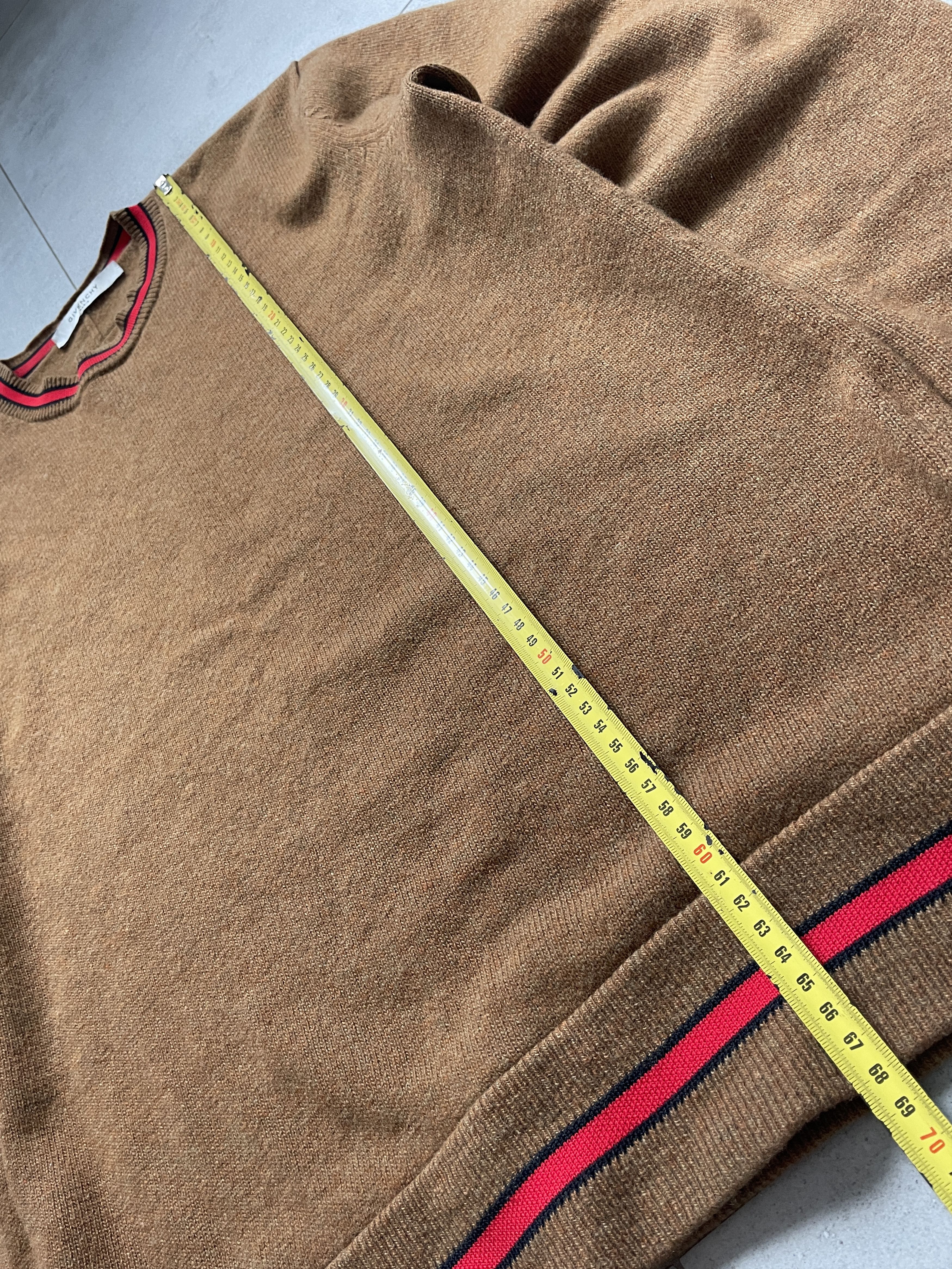 Givenchy GIVENCHY BROWN RED STRIPE WOOL SLIM FIT SWEATER Size US L / EU 52-54 / 3 - 5 Thumbnail