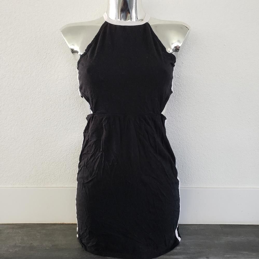Designer Black White Detailed H&H Open Sided Mini Size L / US 10 / IT 46 - 1 Thumbnail