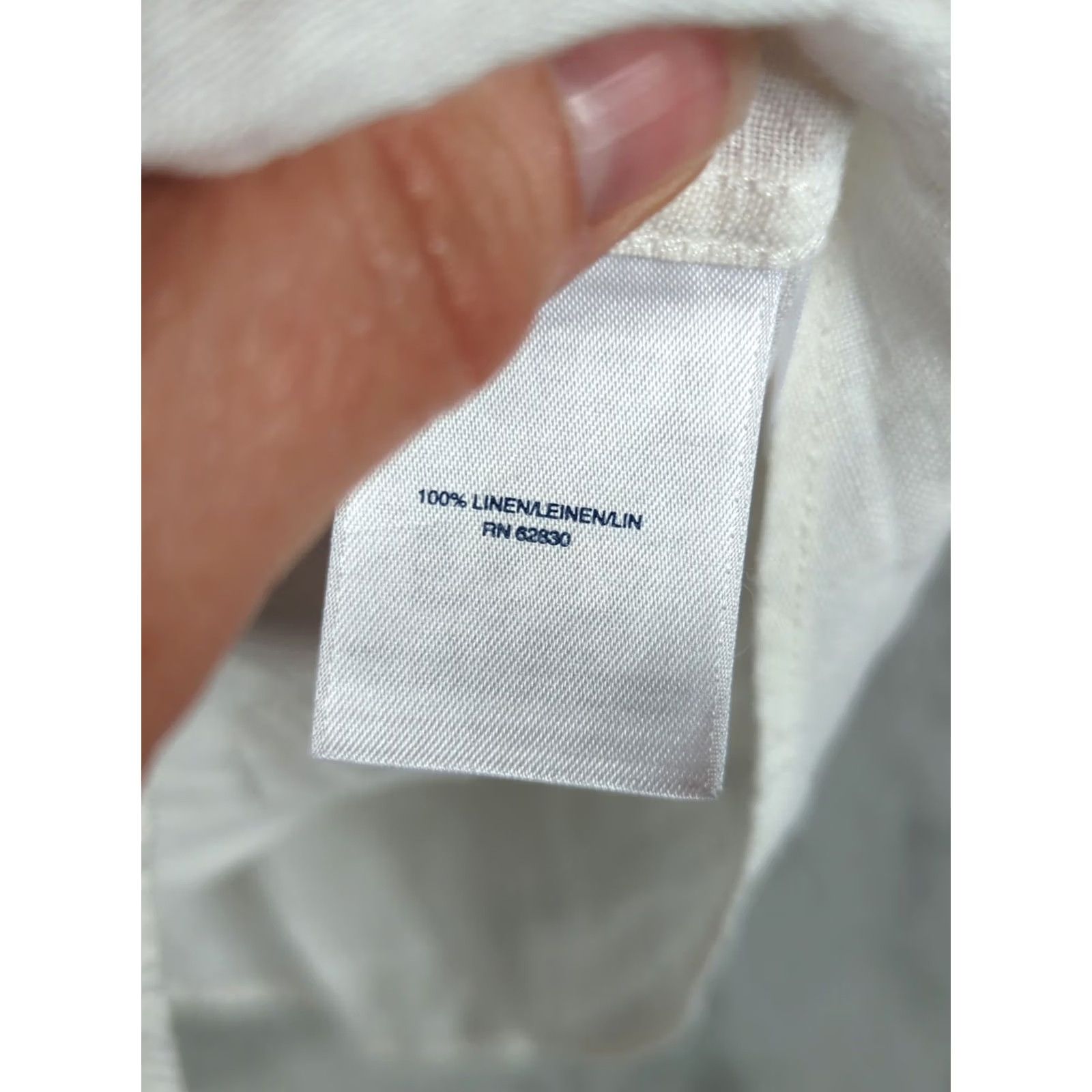 Lands' End Lands' End White Linen Shirt Mens Regular Fit Short Sleeve Spread Collar Button-Up Casual Beachy Classic Size US L / EU 52-54 / 3 - 5 Thumbnail