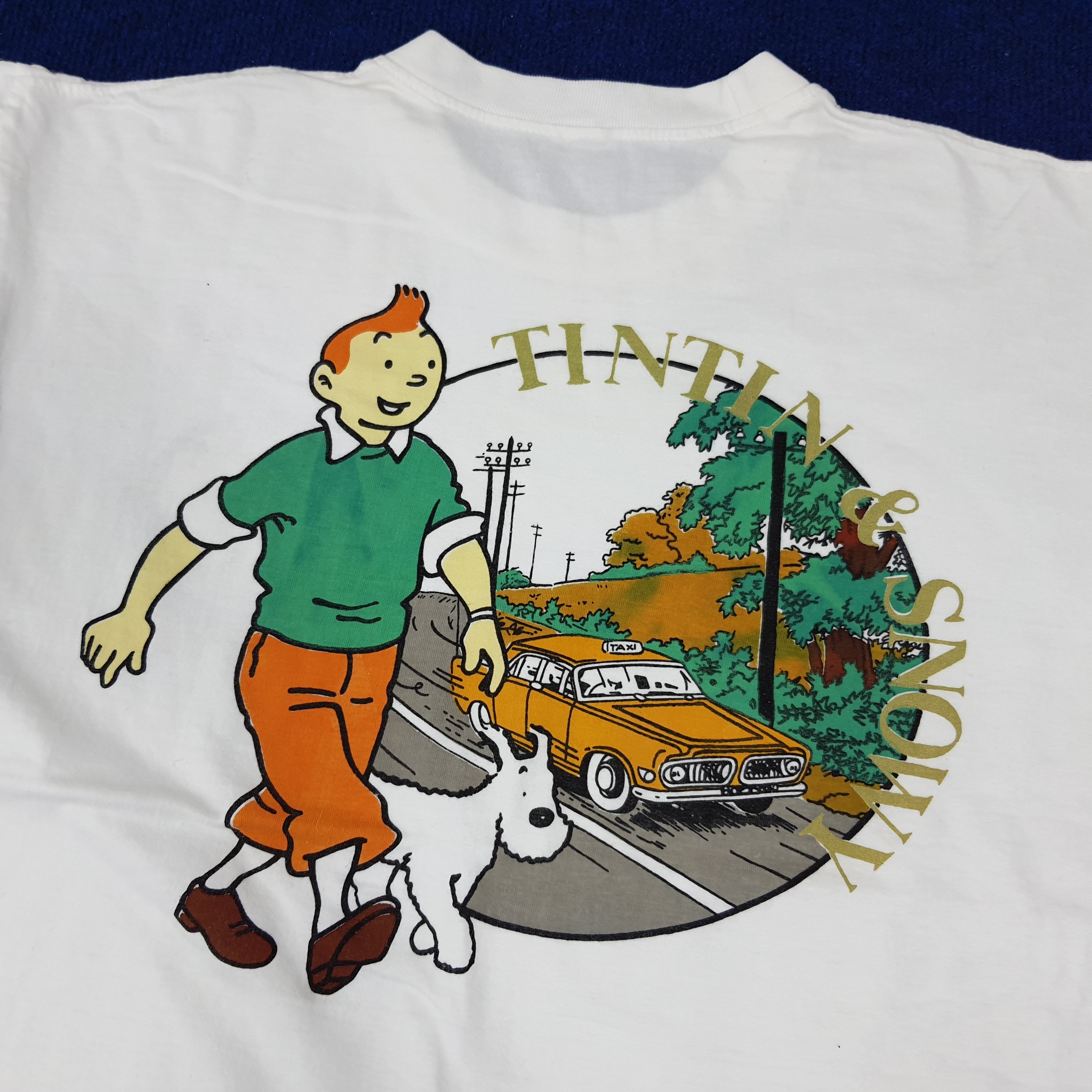 Vintage Vintage Adventure of TinTin & Snowy American Comic Tshirt Size US L / EU 52-54 / 3 - 2 Thumbnail