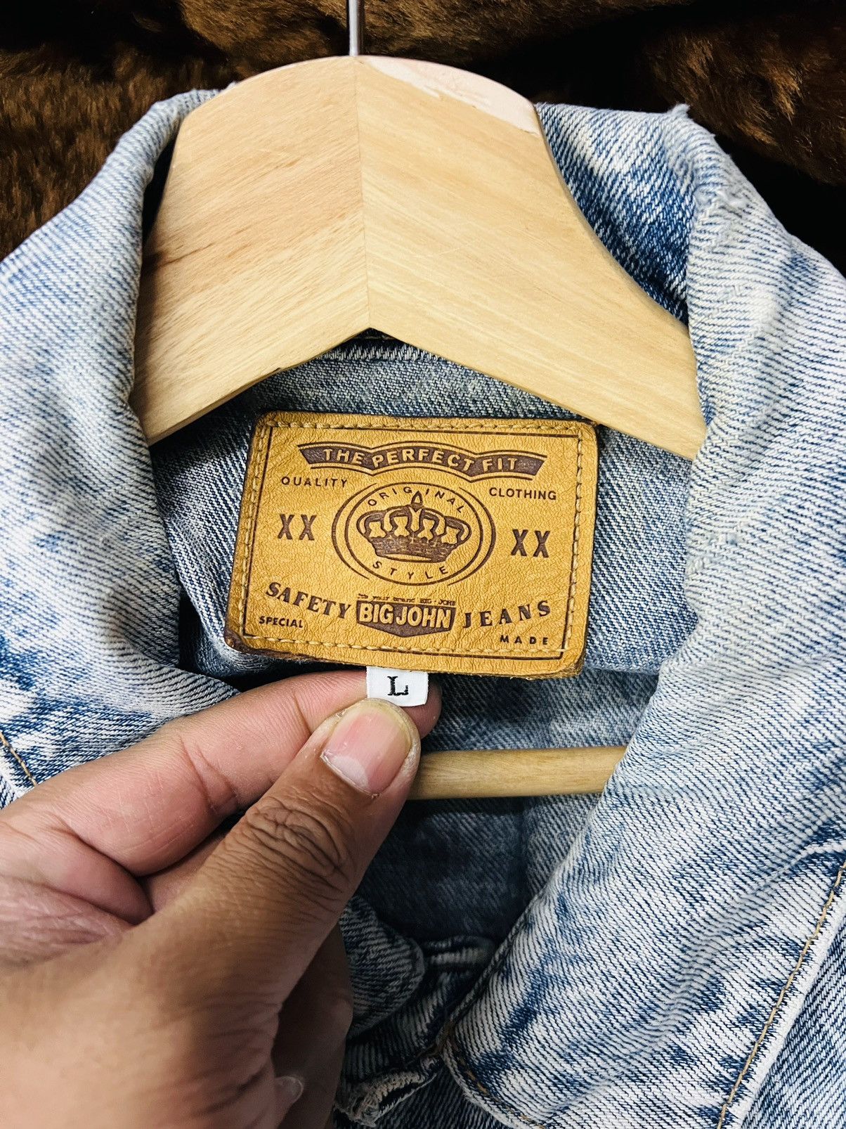 Big John × Vintage Vtg 90’ BIG JOHN SPIRIT Distressed Denim Jacket Size US L / EU 52-54 / 3 - 9 Thumbnail