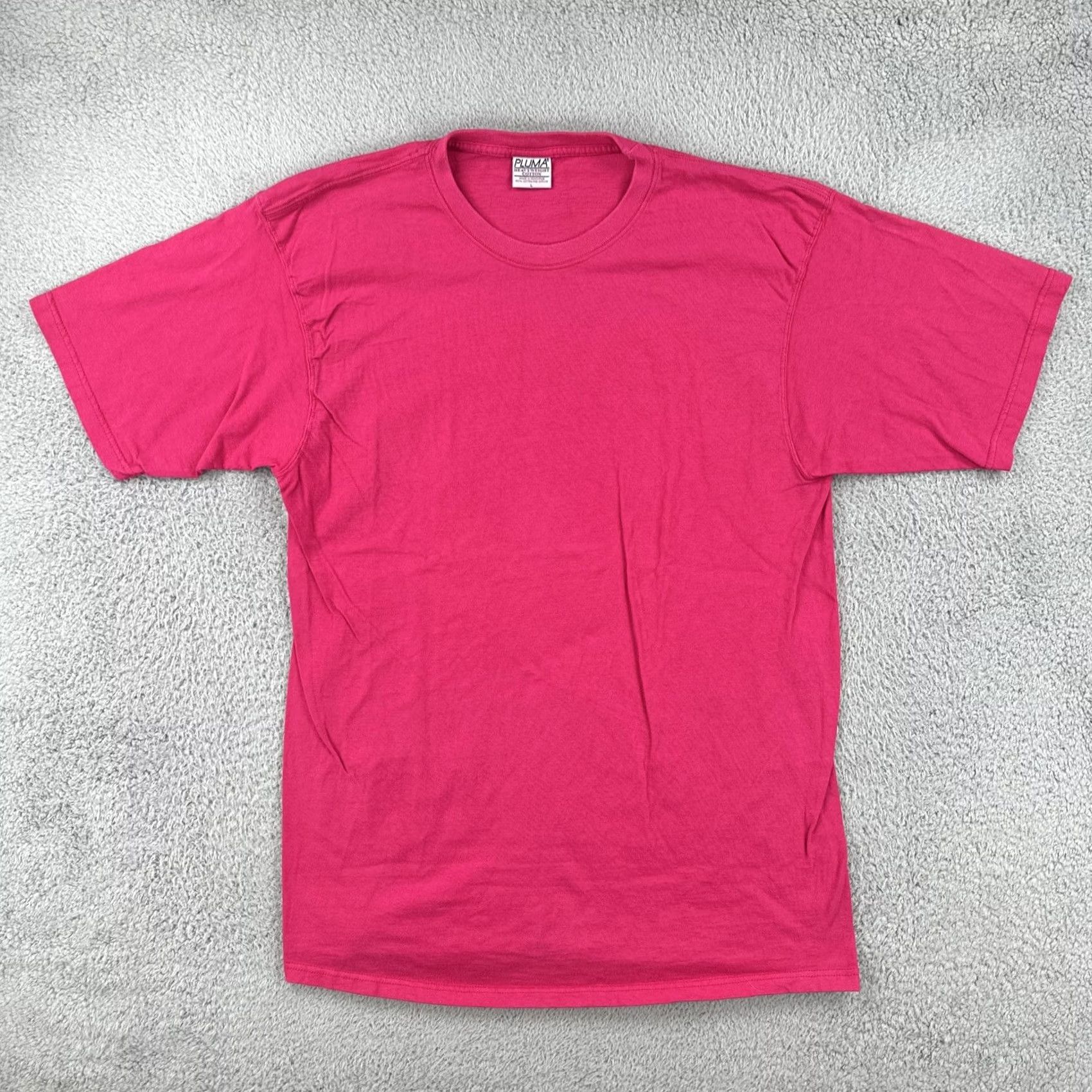 Vintage VINTAGE Pluma T-Shirt Pink 90s Adult Large Short Sleeve Crew Neck Cotton Shirt Mens Size US L / EU 52-54 / 3 - 2 Thumbnail